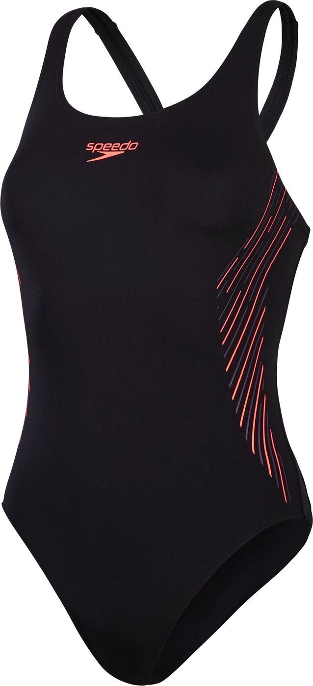 Speedo Badeanzug Womens Placement Muscleback BLACK, PLUM DANDY, SIREN