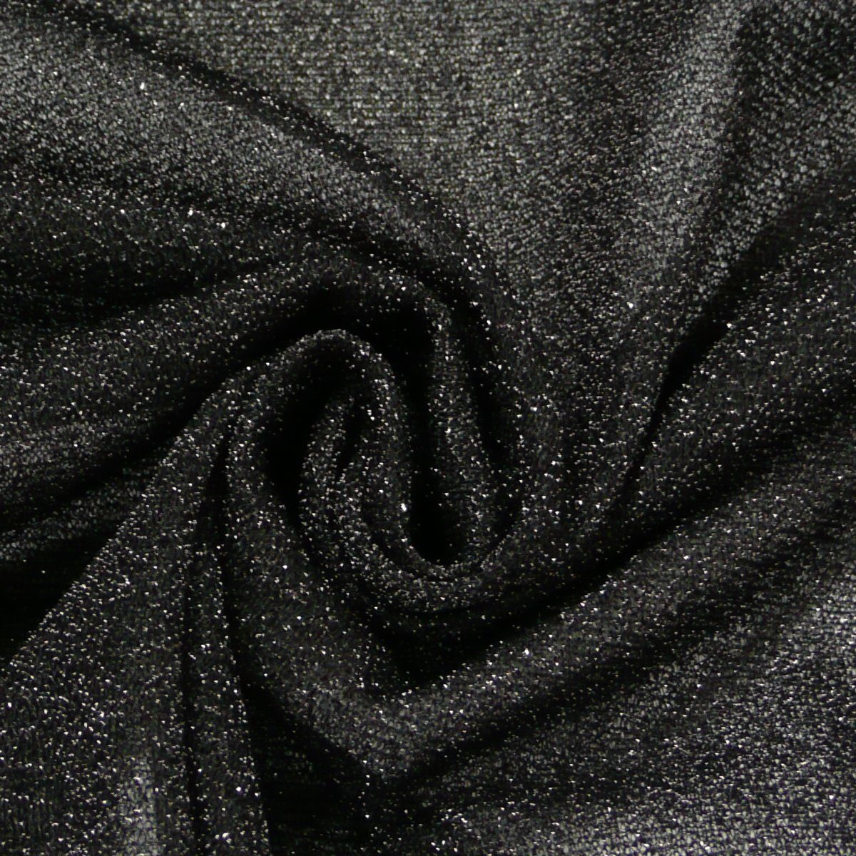 SCHÖNER LEBEN. Stoff Lurexstoff Glitzerstoff Faschingsstoff elastisch Glitzer schwarz, mit Metallic-Effekt