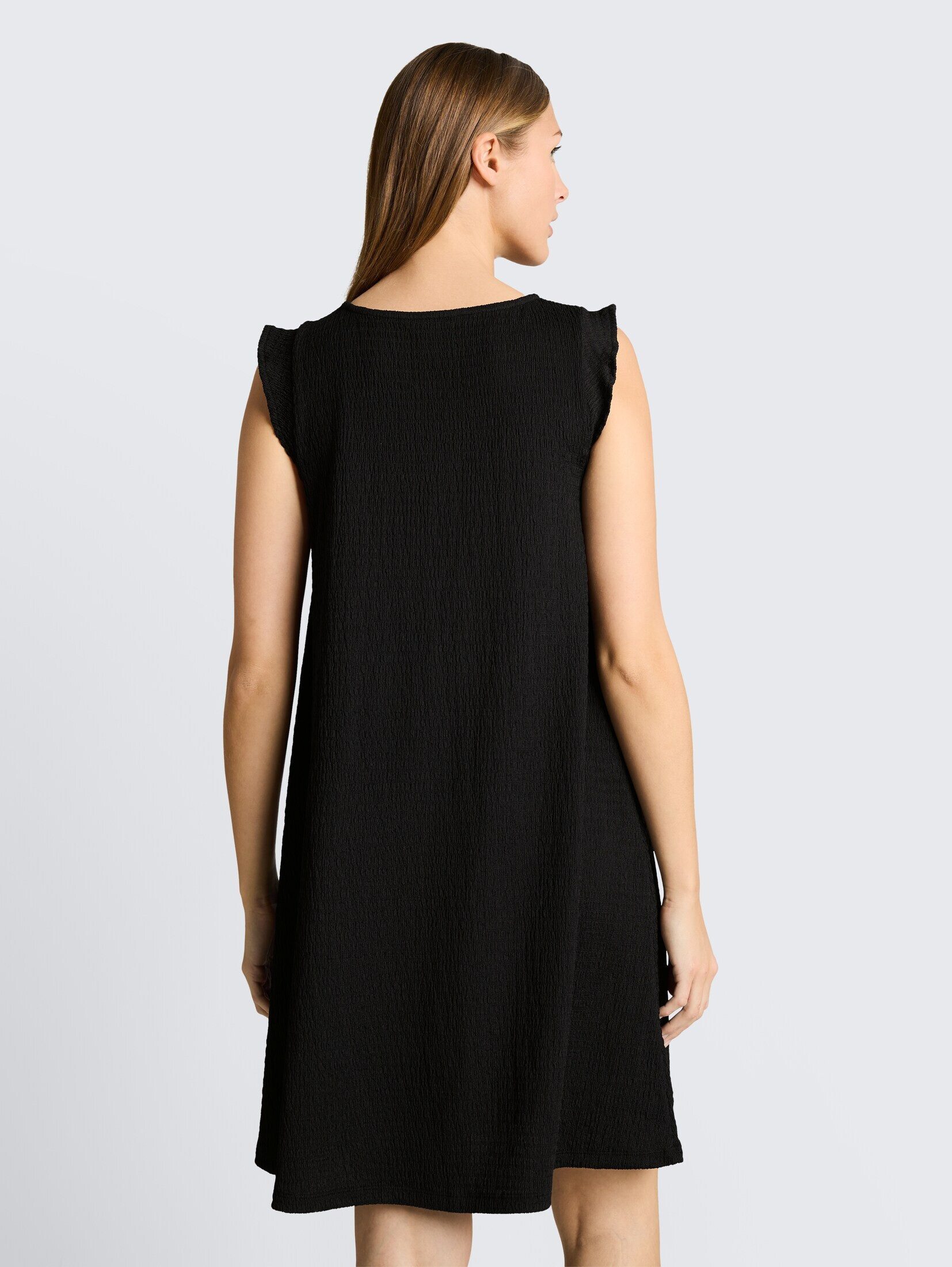 TOM TAILOR Denim Sommerkleid Kleider & Jumpsuits Crinkle Mini-Kleid mit Volantärmeln