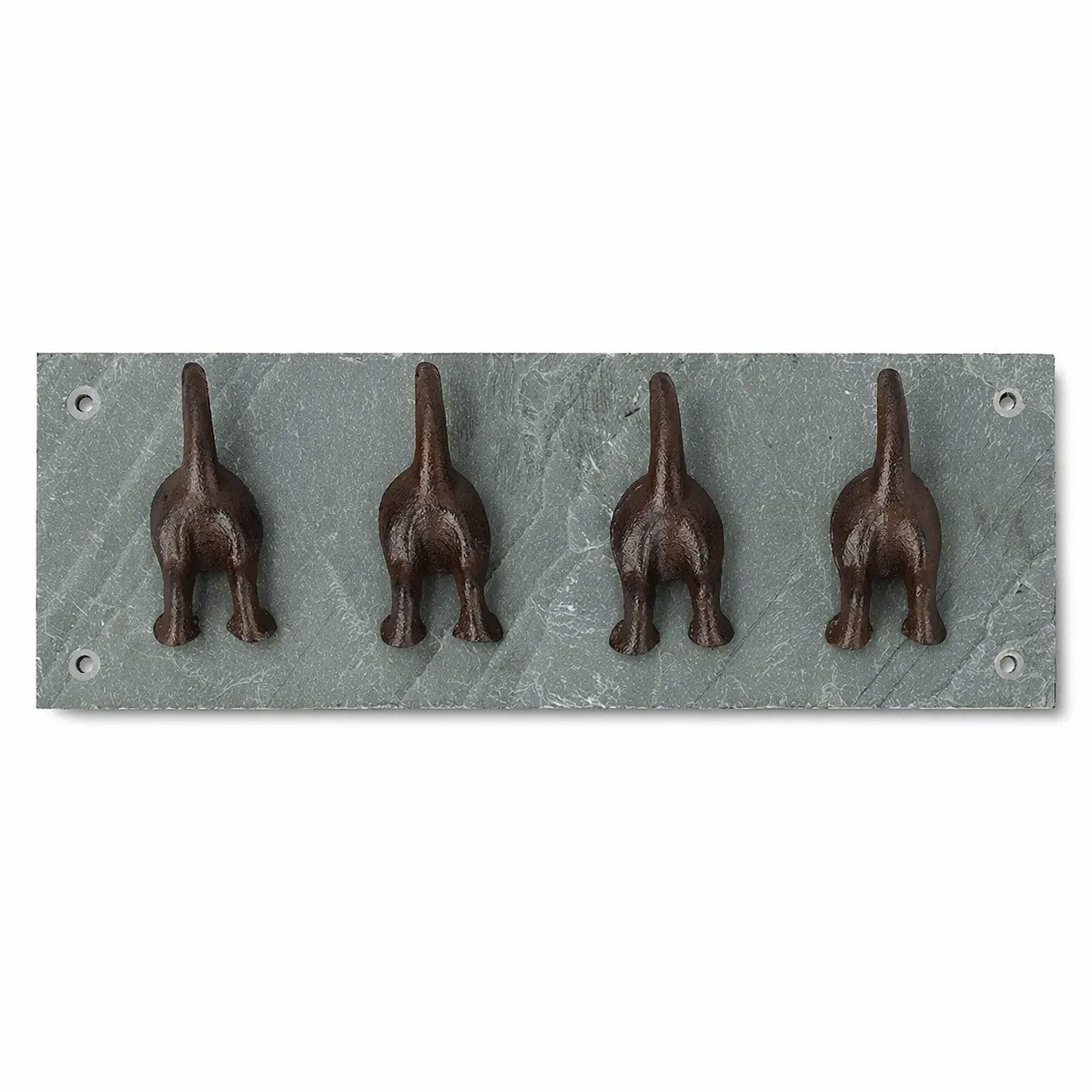 esschert design Wandgarderobe Wandgarderobe Hunde, Schiefer und Gusseisen, 4 Haken, 30 cm (1 St), Hundeschwänze