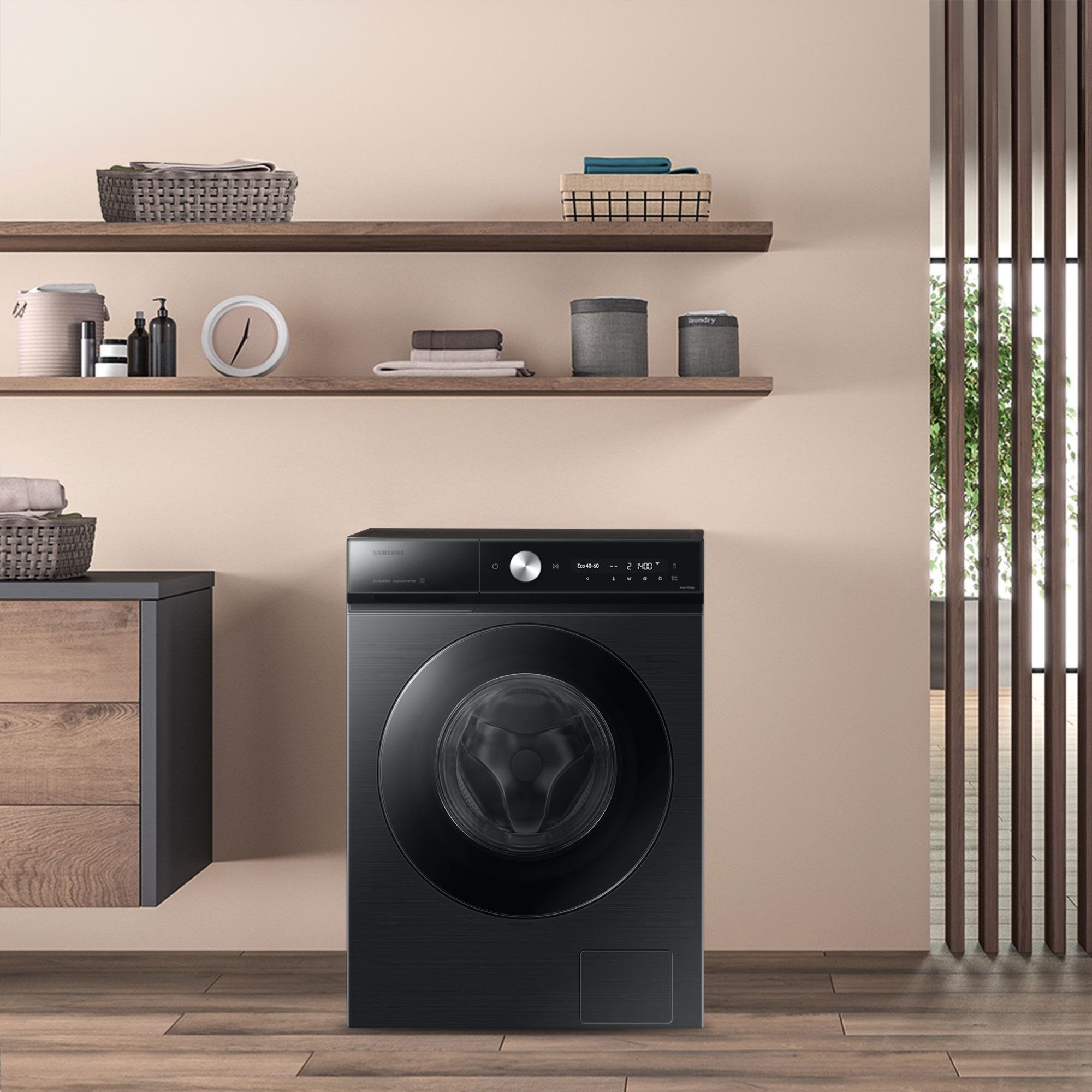 Samsung Waschmaschine WW8400D WW90DB8U95GB, 9 kg, 1400 U/min, Quick Drive™ Option – Volle Waschleistung. Halbe Zeit