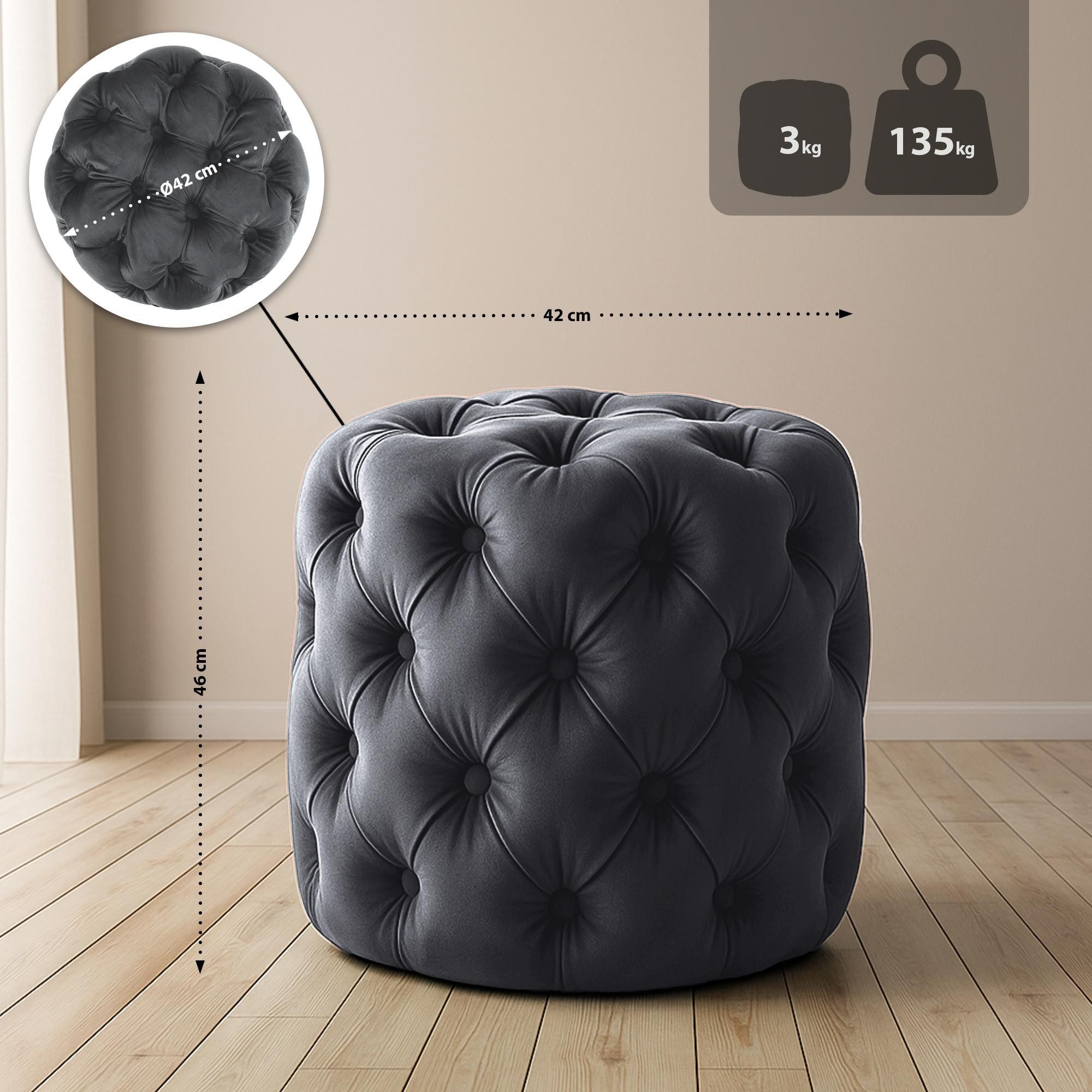 CLP Sitzhocker Drancy Samt (1er, 1 St., 1er), gepolstert mit Zierknöpfen günstig online kaufen