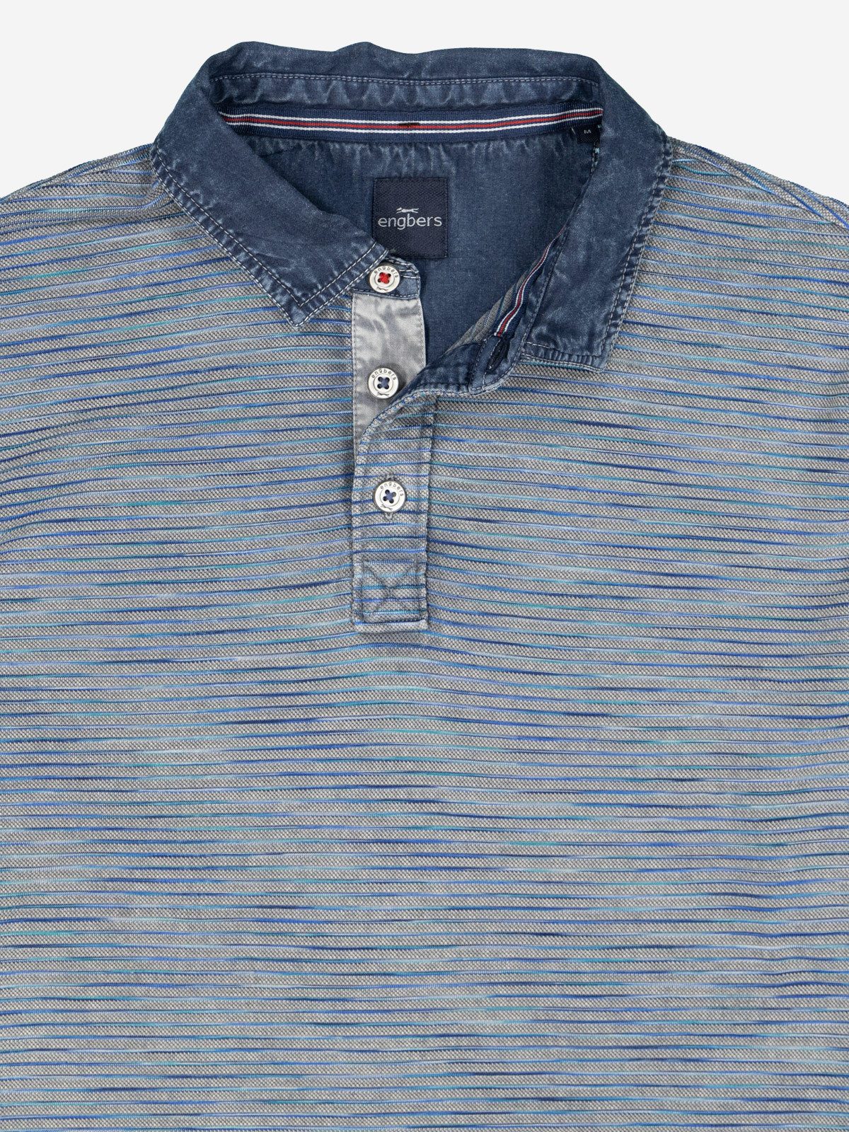 Engbers Langarm-Poloshirt Herren Polo-Shirt regular, Dunkelgrau günstig online kaufen