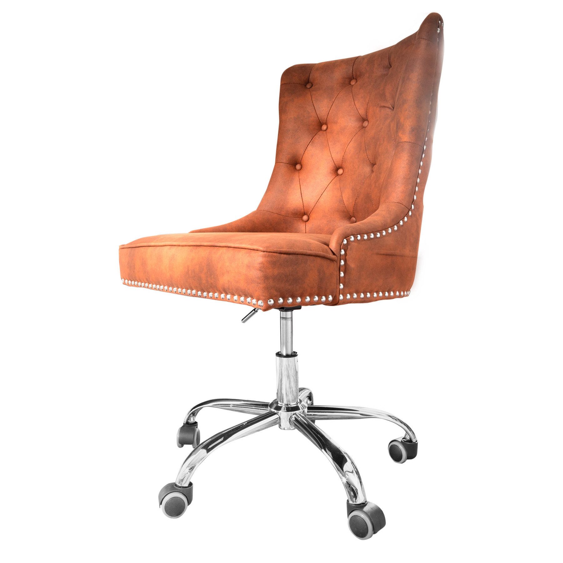 riess-ambiente Drehstuhl VICTORIAN vintage hellbraun / silber, Büro · Micro günstig online kaufen