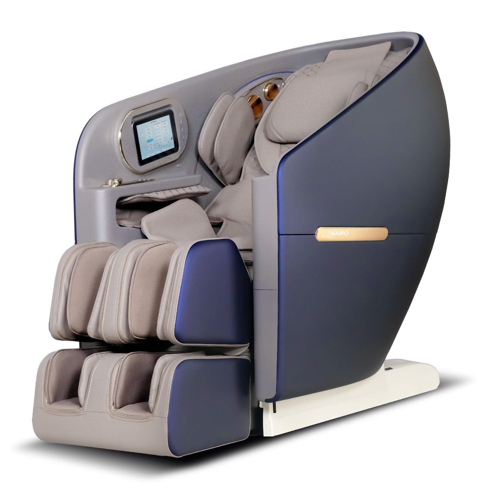 NAIPO Massagesessel 4D HIGH-END Massagestuhl, Aromatherapie, Wärmetherapie, 8-Zoll-Tablet-Steuerung