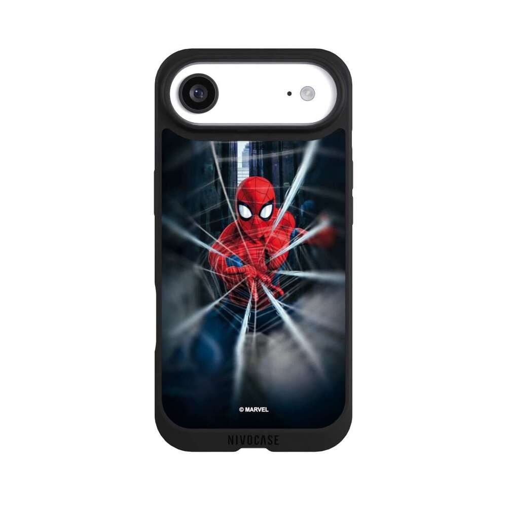 NIVOCASE Handyhülle Marvel Spider-Man Kinofilm Spider-Man Webs In Action, Apple iPhone Air Handyhülle Hülle NIVOpure Case Schwarz