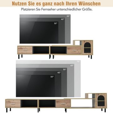 Gotagee TV-Schrank Erweiterbarer TV-Schrank in Holzoptik Fernsehtisch Schließfach