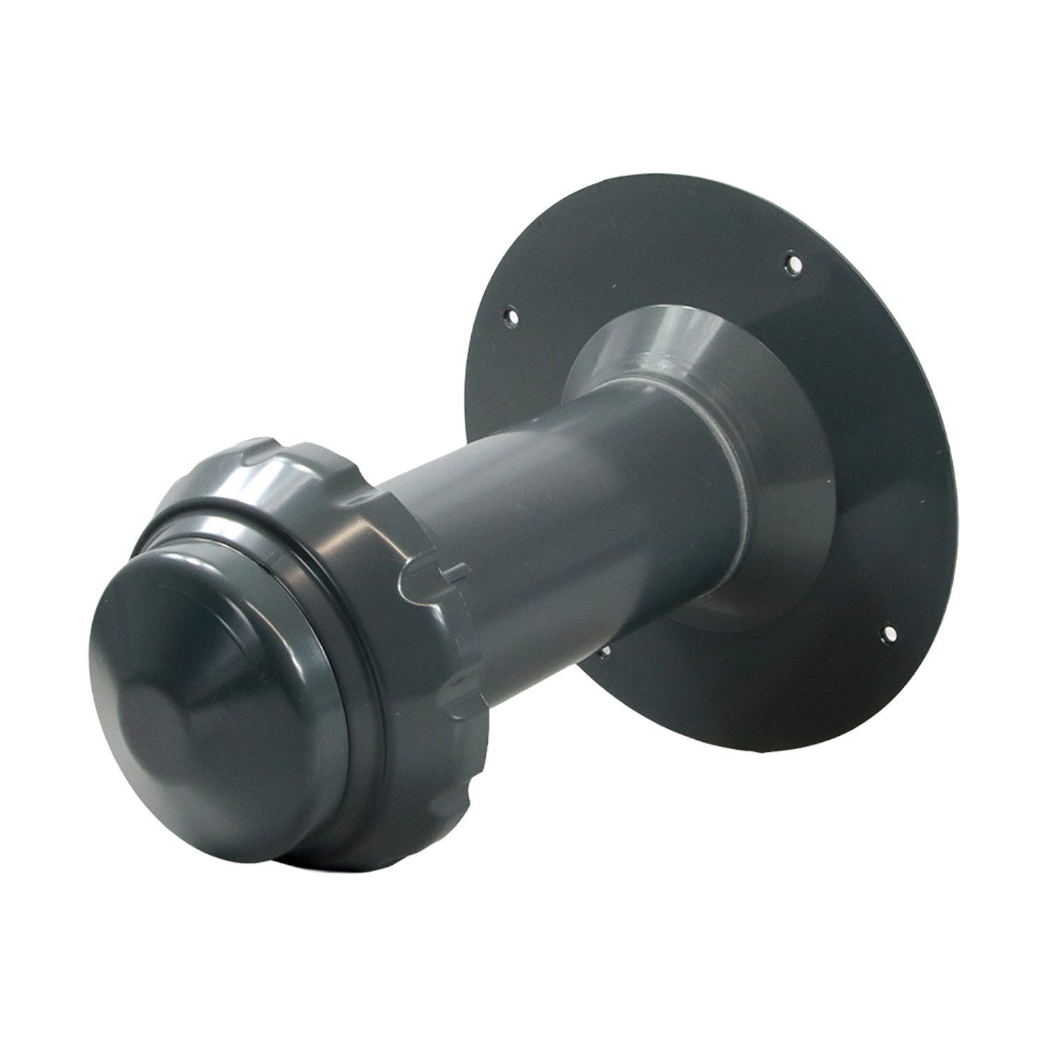FLECK Dachdurchführung Flachdachlüfter Grau DN 100 & DN 125 4 Lüfter in 1 Hart-PVC Flansch, Spezial-Hart-PVC