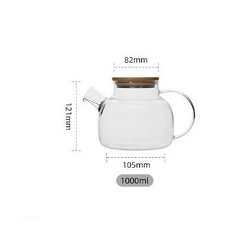 XDeer Teekanne Teekanne Glas mit Holzdeckel,Teekanne mit Siebeinsatz,Teekanne mit, 1.5 l, Herausnehmbarem Filter,Teekannendesign für Tee, Blumentee und Saft