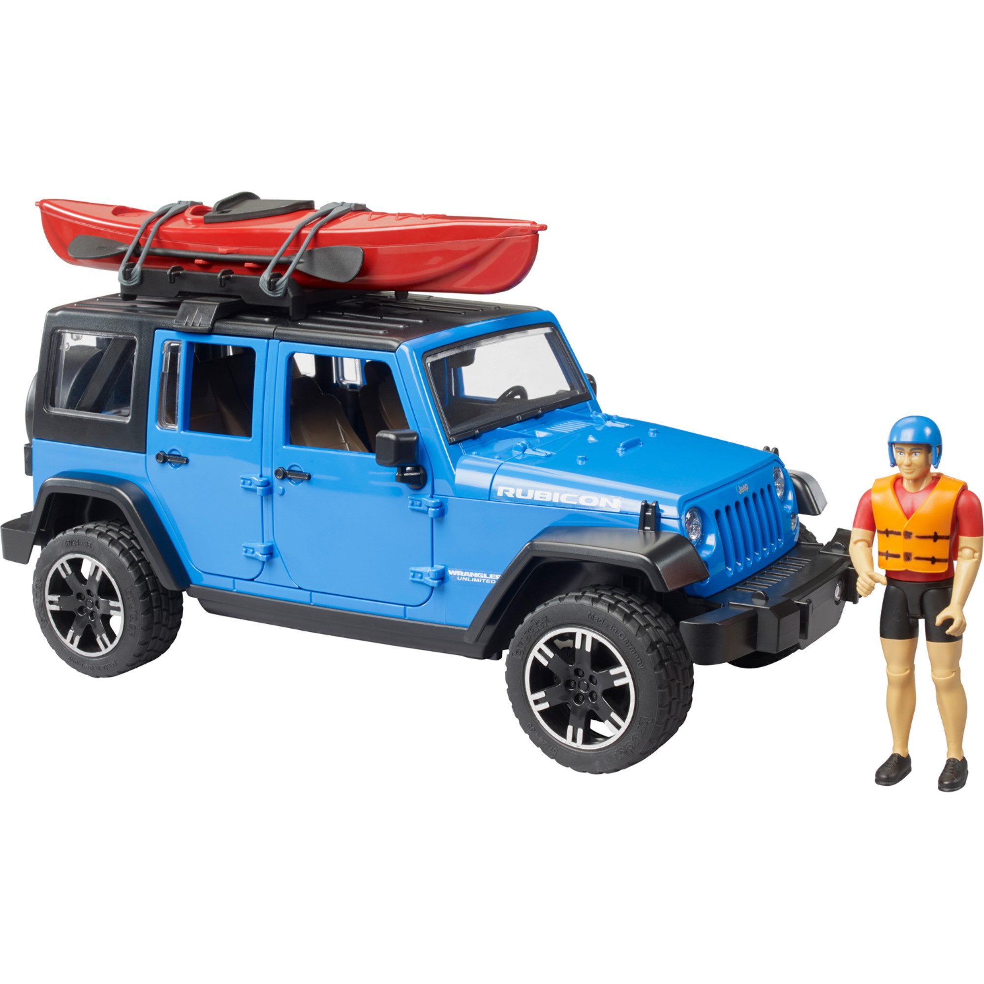 Spielzeug-LKW bruder Jeep Wrangler Rubicon Unlimited mit Kajak