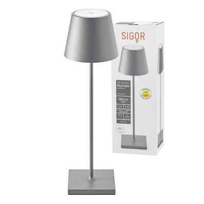 SIGOR LED Tischleuchte Tischleuchte NUINDIE Graphitgrau, Dimmbar, 1 LED Platine, 2700 Kelvin