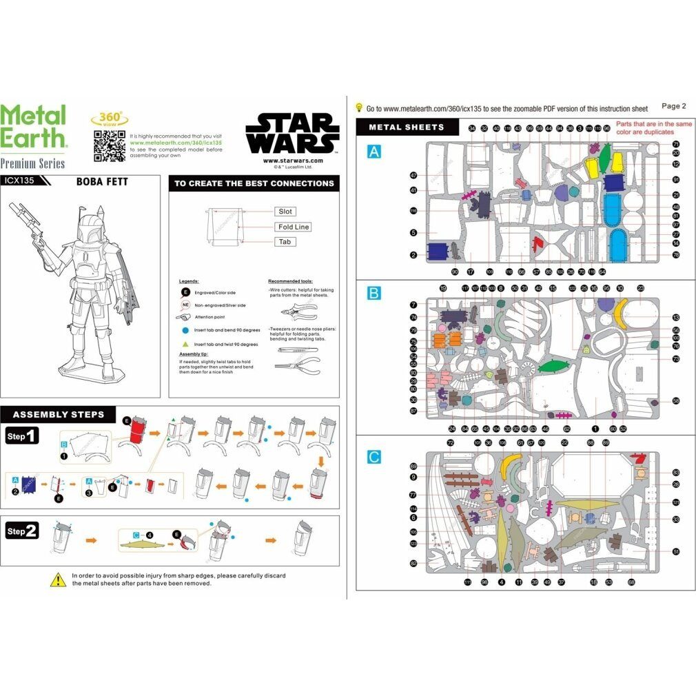 Metal Earth® Spiel 3D-Puzzle Star Wars: Boba Fett (ICONX)