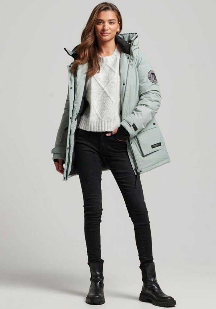 PADDED Steppjacke Superdry Desert PARKA vielen Sage mit Green JACKET Details CITY