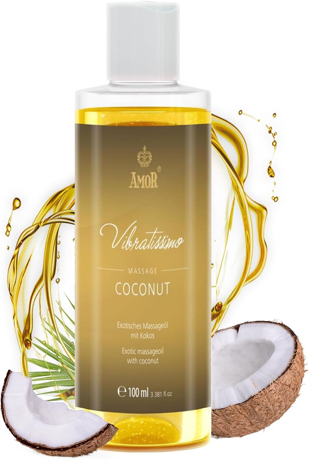 Vibratissimo Massageöl Coconut, exotisches Massageöl mit exotischem Kokos Duft