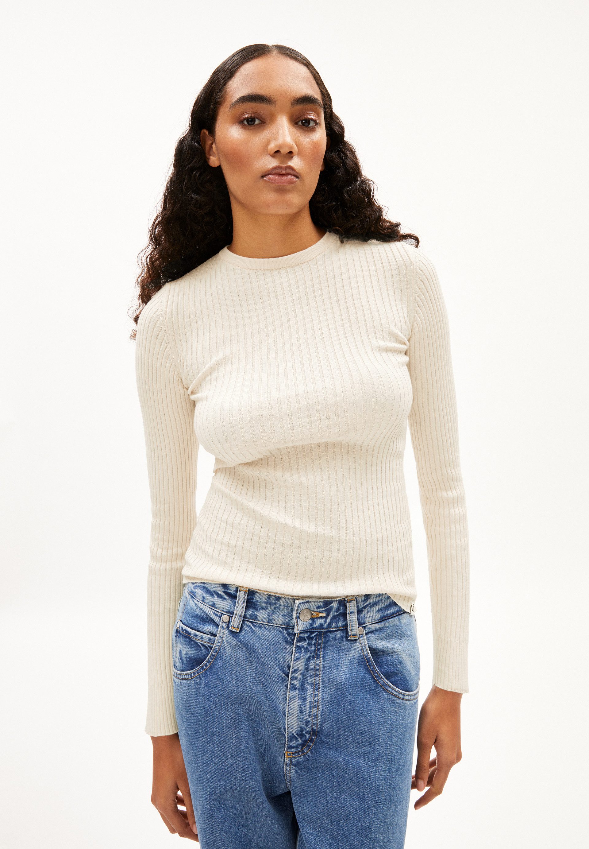 Armedangels Strickpullover ALAANIA RN Pullover aus Bio-Baumwolle Fitted