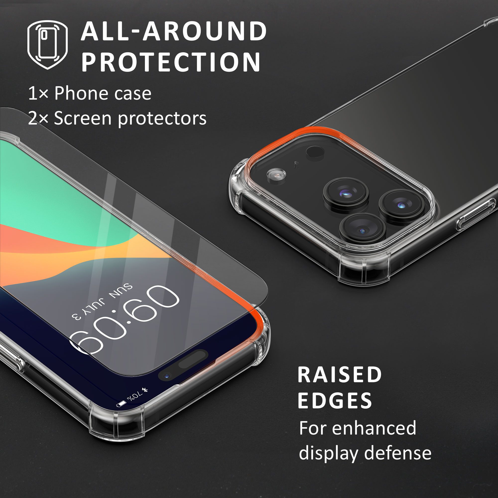 kalibri Smartphone-Hülle Hülle für Apple iPhone 17 Pro Case, Handyhülle mit 2x Glas Schutz Folie - Cover Handyhülle
