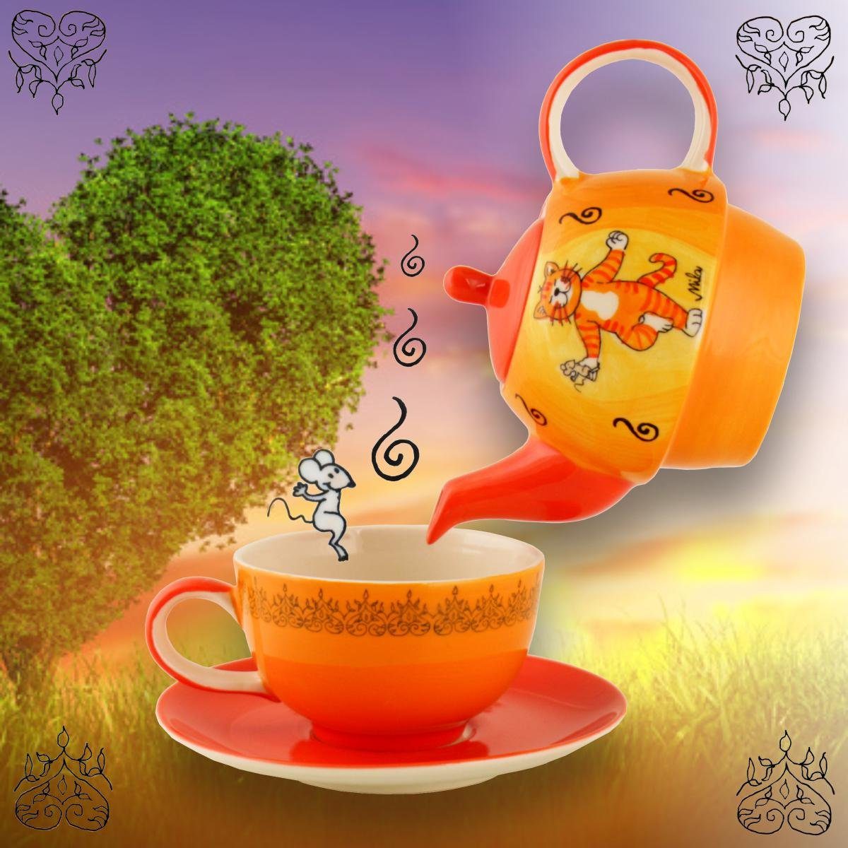 Oommh Mila Morgengruß, 0.4 for (Set) Tea One Mila Tee-Set Teekanne Keramik l,