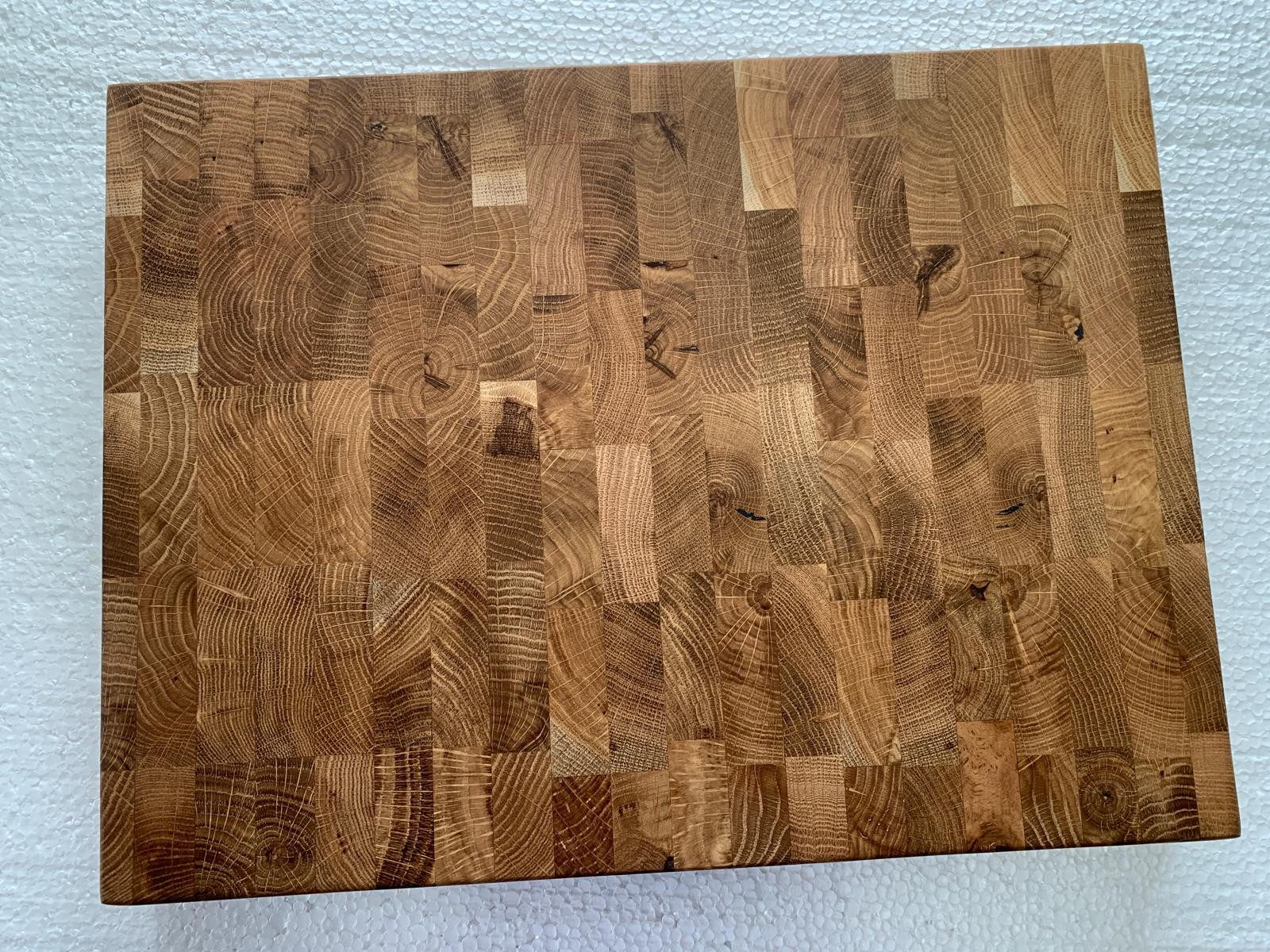 Holzwaren Wasmer Schneidebrett Arbeitsplatte, Butcherblock, Küchenbrett, Metzger-Block "Eiche", Eiche