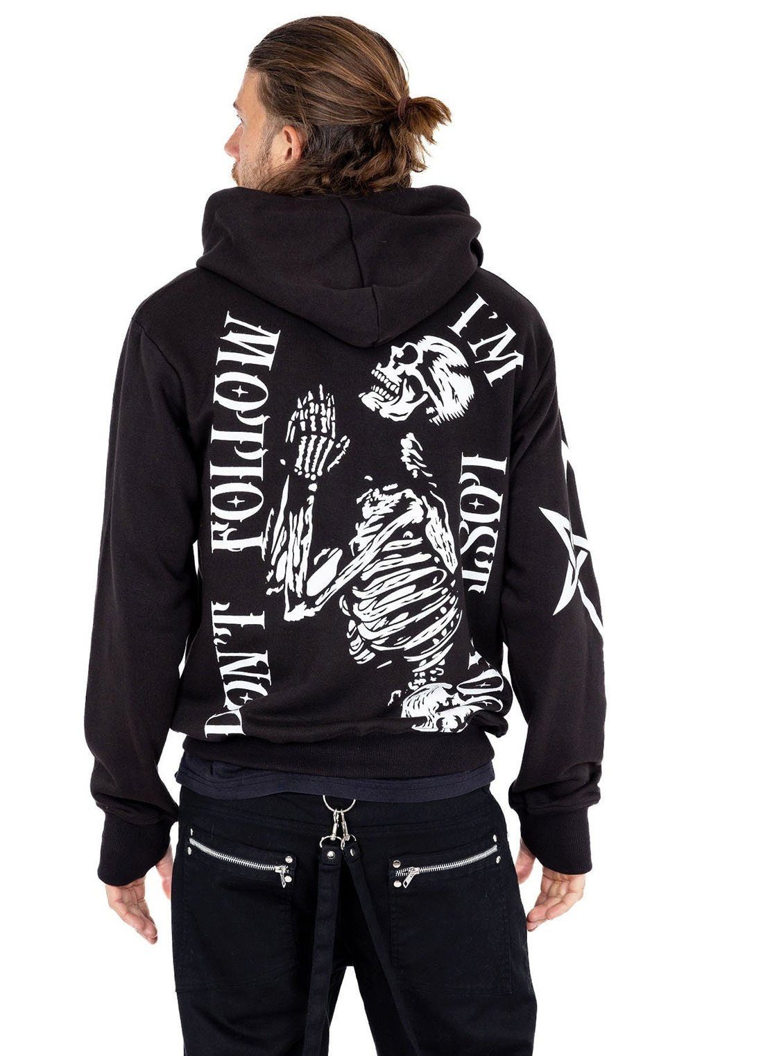 Heartless Kapuzensweatshirt Don't Follow Hood Skelett günstig online kaufen