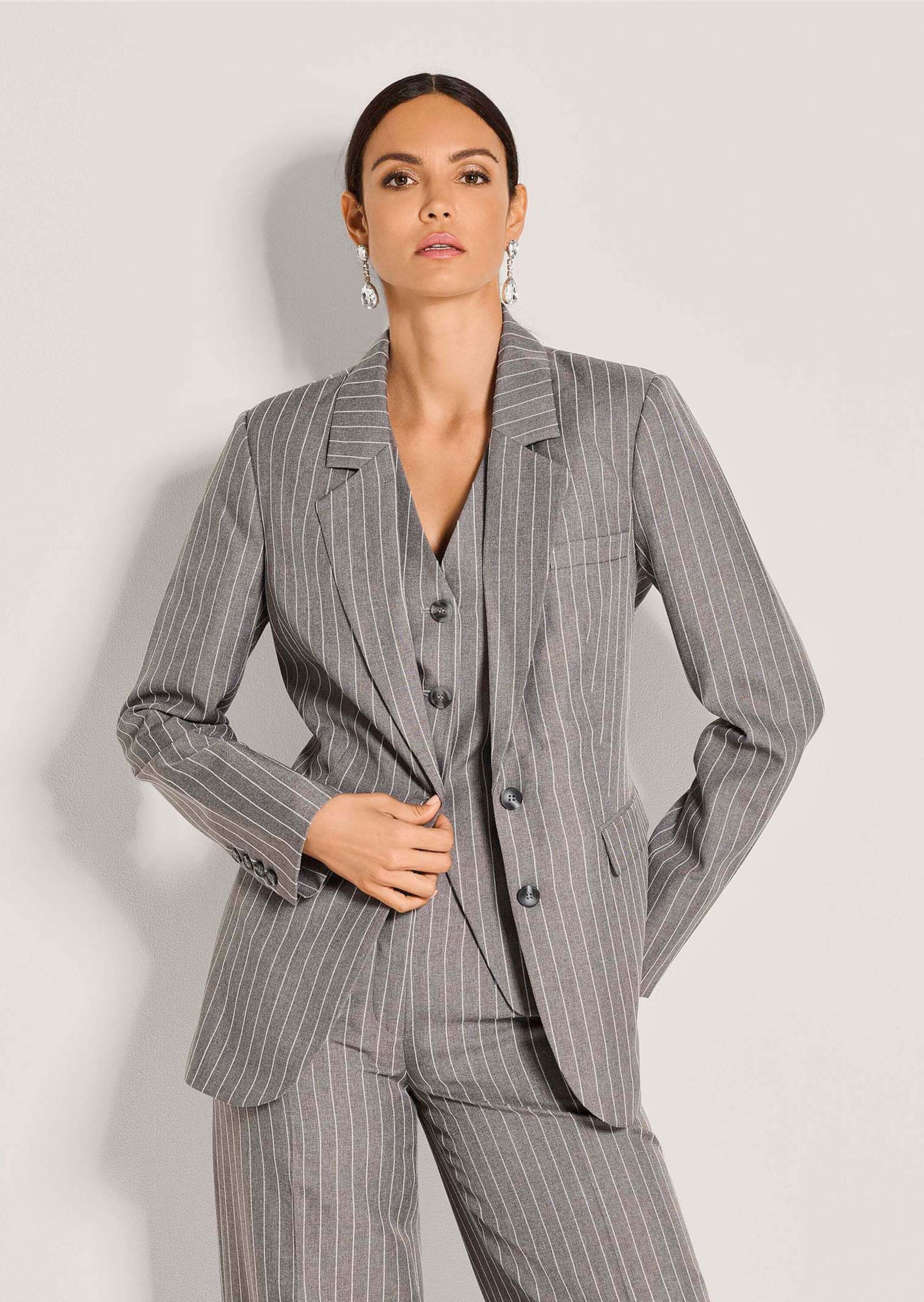 MADELEINE Kurzblazer Longblazer mit Nadelstreifen Jerseyblazer mit Reverskr günstig online kaufen