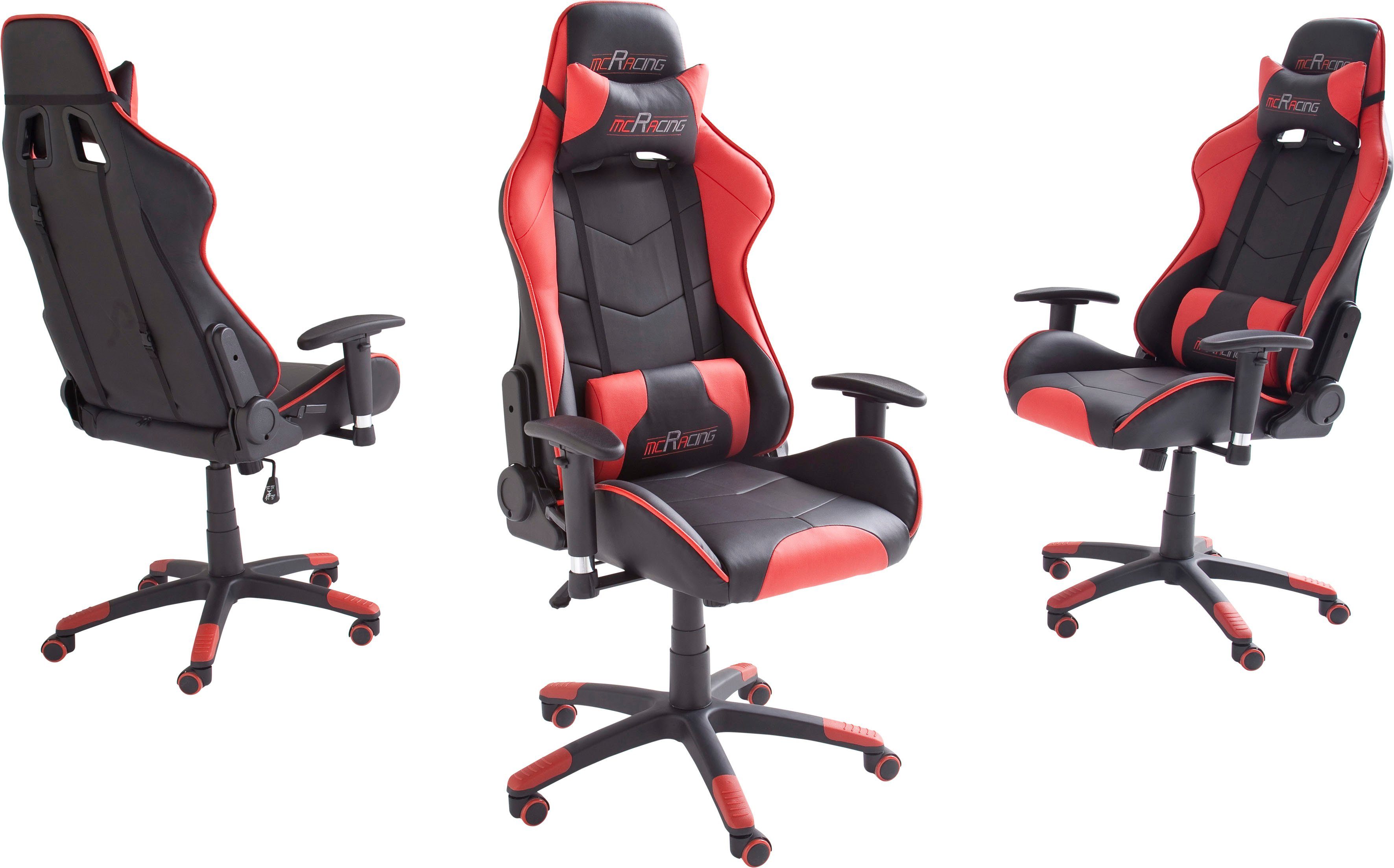 MCA furniture MC MC Gaming-Stuhl Gaming-Stuhl | St), 1 Gaming-Stuhl Racing Racing schwarz-rot schwarz-rot (Set