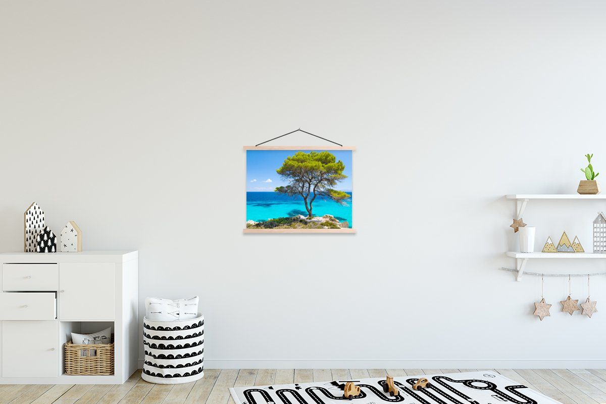 MuchoWow Poster Baum - Meer - Tropisch - Sommer, (1 St), Posterleiste, Textilposter für Wohnzimmer, Bilderleiste, Magnetisch