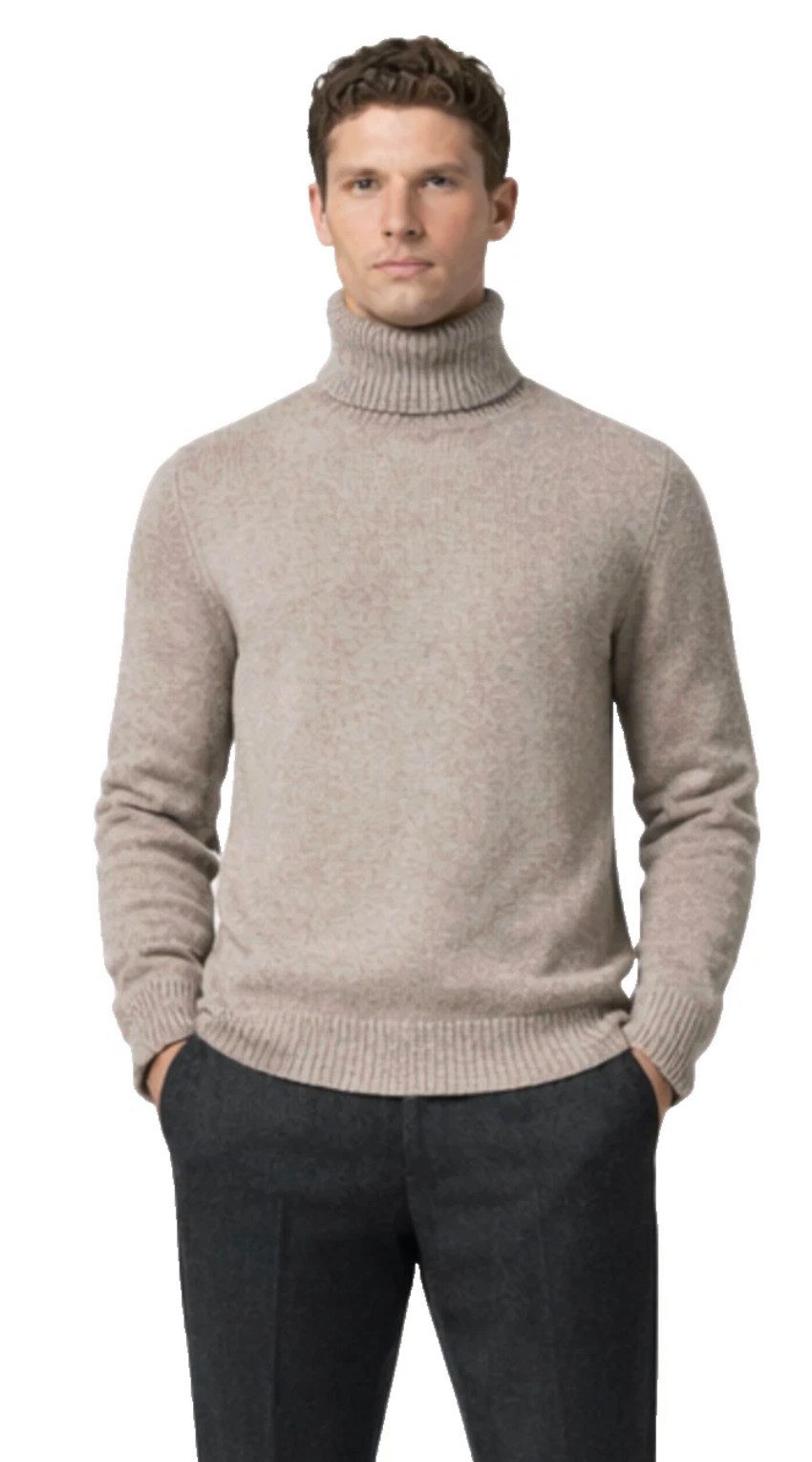 Ermenegildo Zegna Kaschmirpullover Oasi Rollkragenpullover Strick-Pullover Taupe Eleganter, vielseitig kombinierbarer Taupe-Farbton