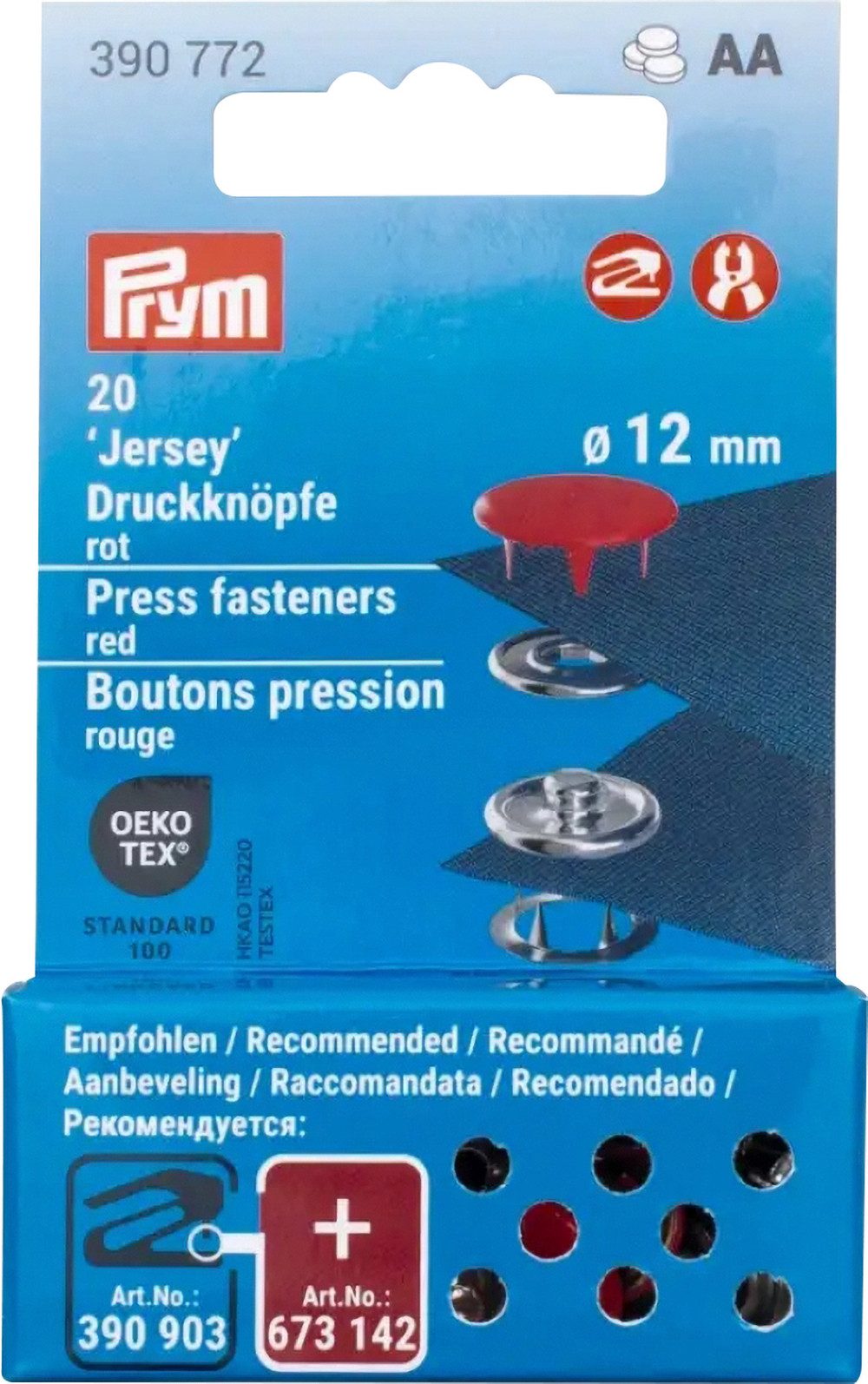 Prym Druckknopf Prym Druckknöpfe Jersey, 12 mm, 20 Stück