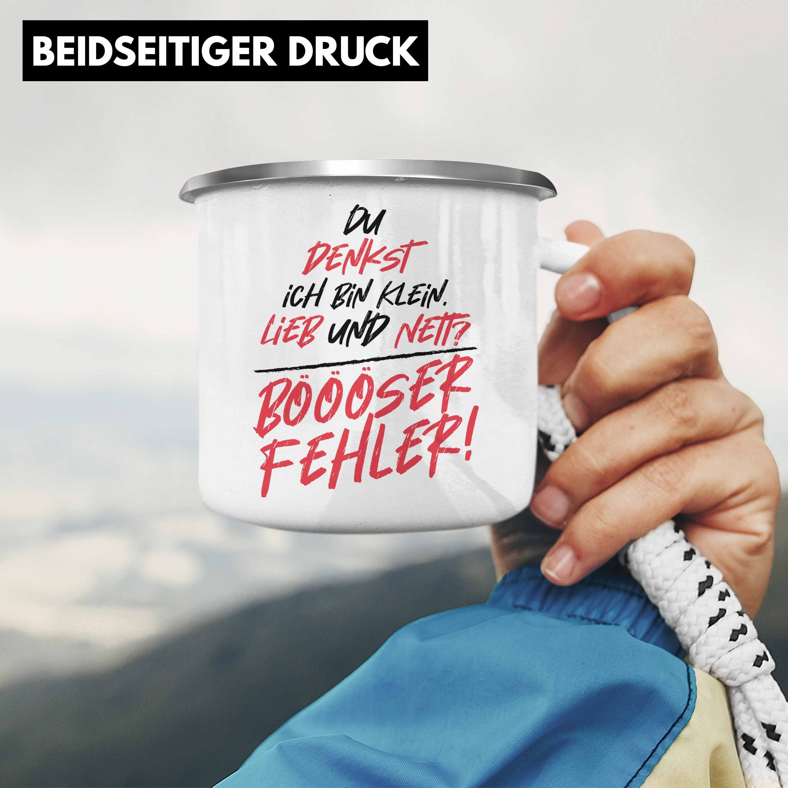 Humor Trendation Tasse Fehler Klein Lustiger - Thermotasse Silber Trendation Denkst Und Spruch Du Bin Emaille Sarkasmus Geschenk Nett Ich Böser Frauen