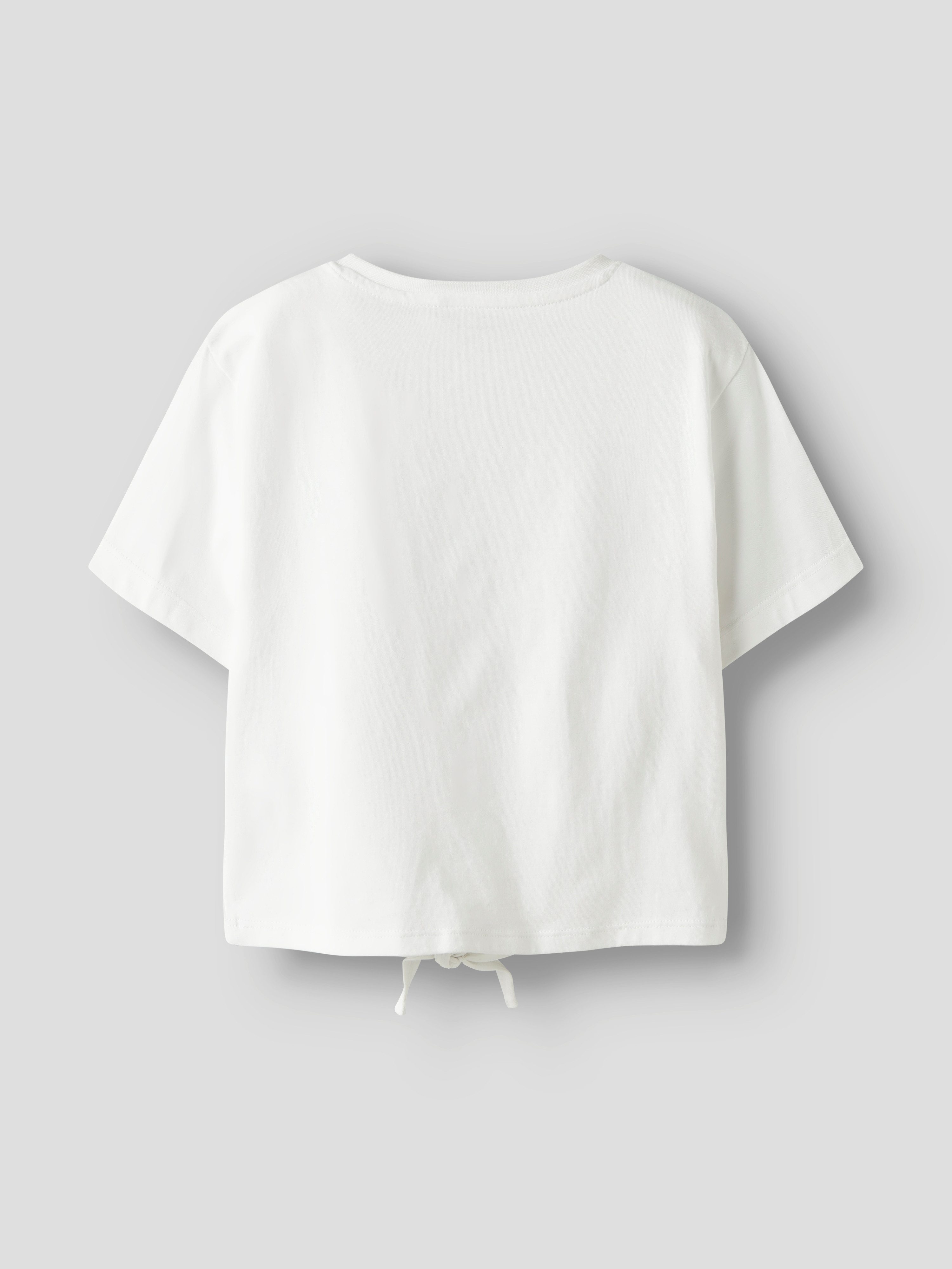 Name It Kurzarmshirt NKFVAYA SS LOOSE TOP NOOS Baumwolle, Schleifen-Detail am Saum