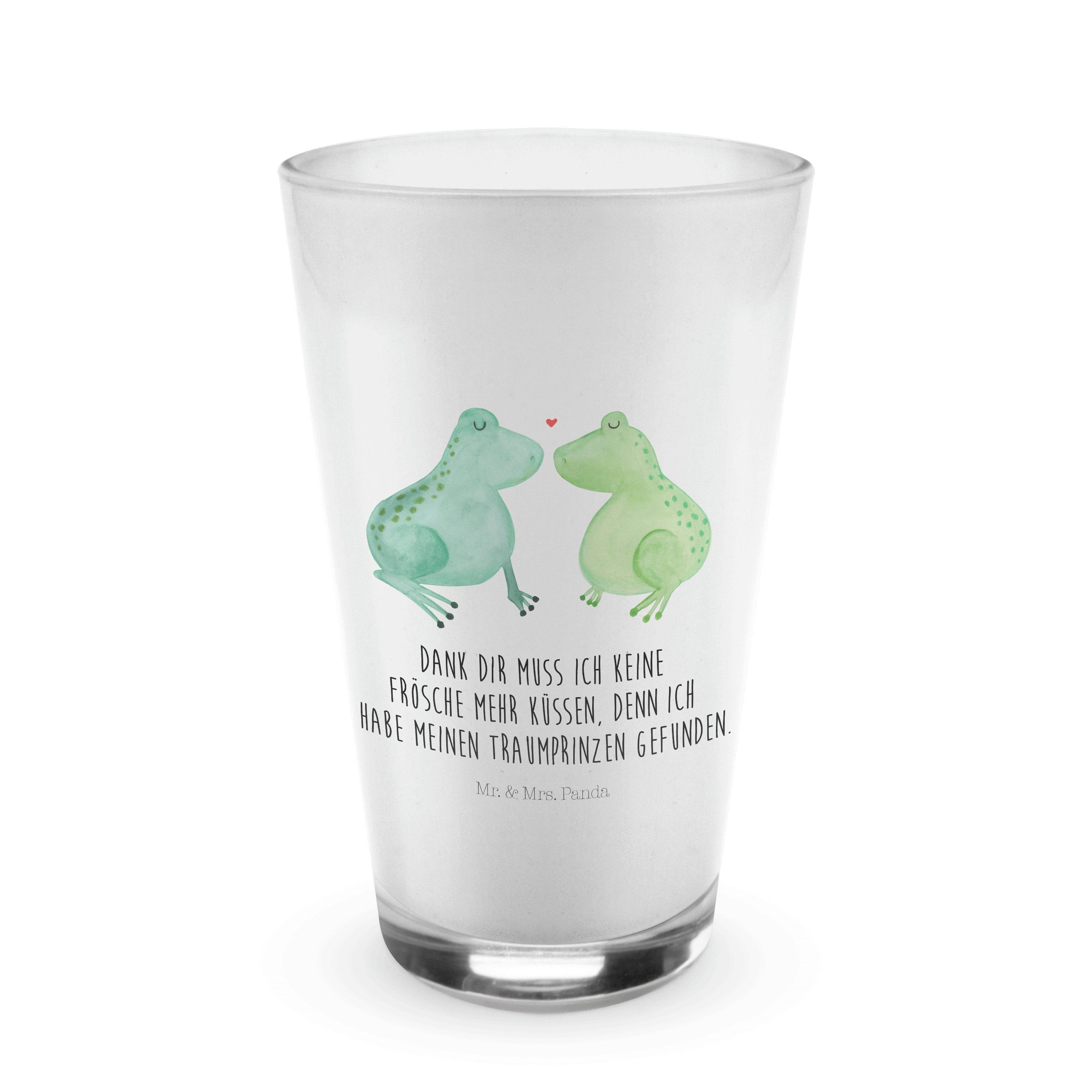 Mr. & Mrs. Panda Glas Frosch Liebe - Transparent - Geschenk, Cappuccino Tasse, Liebesbeweis, Premium Glas