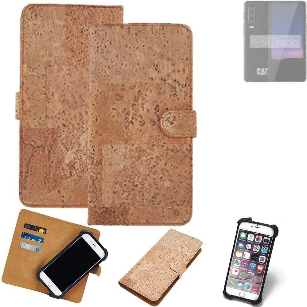 K-S-Trade Handyhülle für Cat Cat S75, Hülle S75 - Kork Handyhülle Cover - Schutzhülle TPU Case Bumper