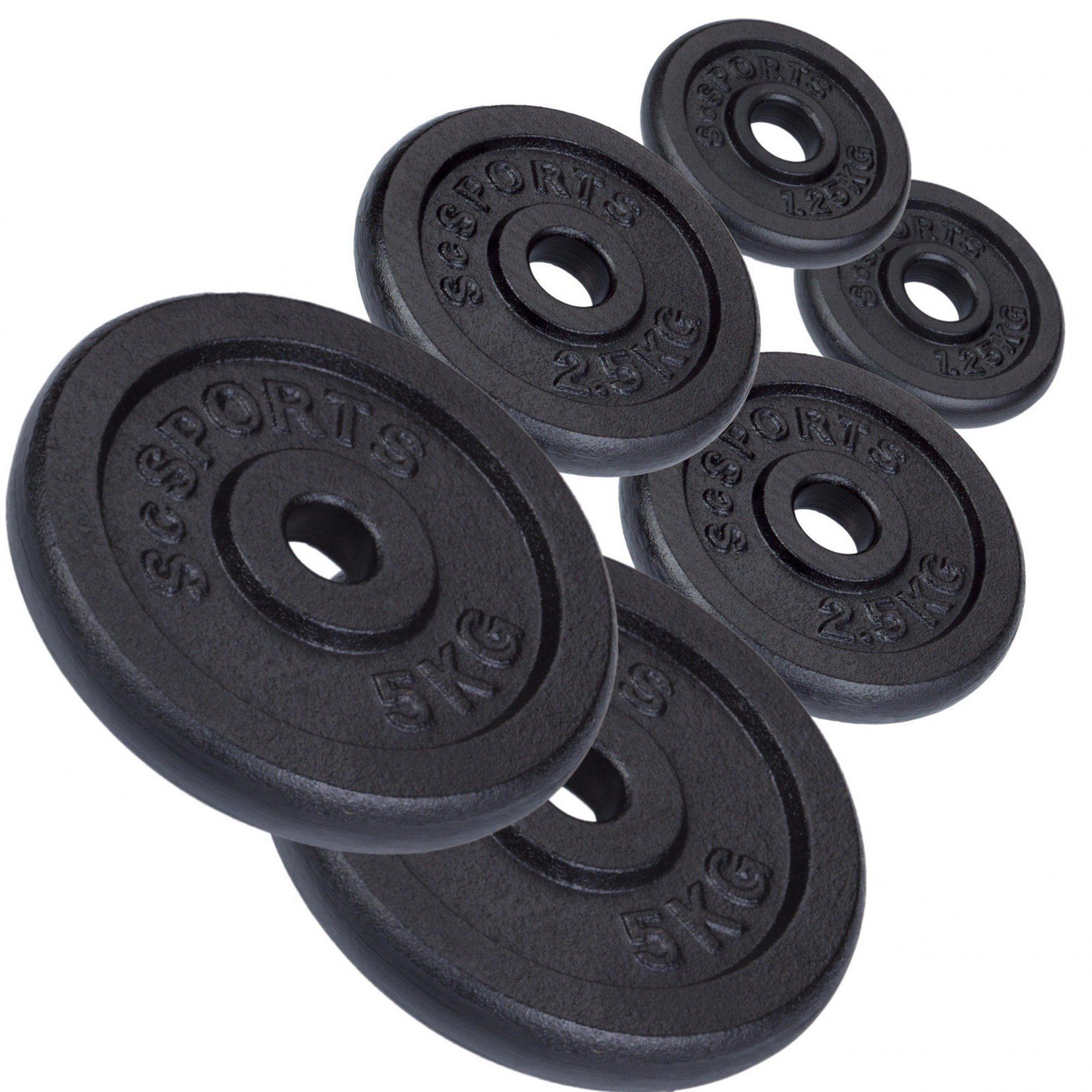Gewichtsscheiben Hantelscheiben Set Gusseisen Gewichte, kg 17,5 30mm ScSPORTS® (10002526-tlg)