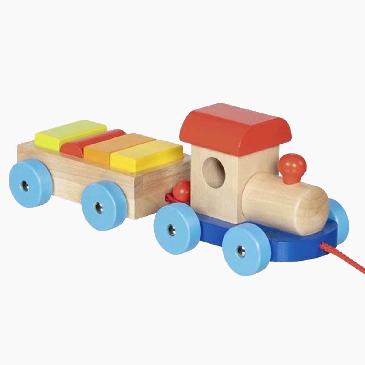 goki Spielzeug-Eisenbahn Zug Marseille, (Spar-Set, 7-tlg., packung), Hinterherziehen, stapeln, beladen