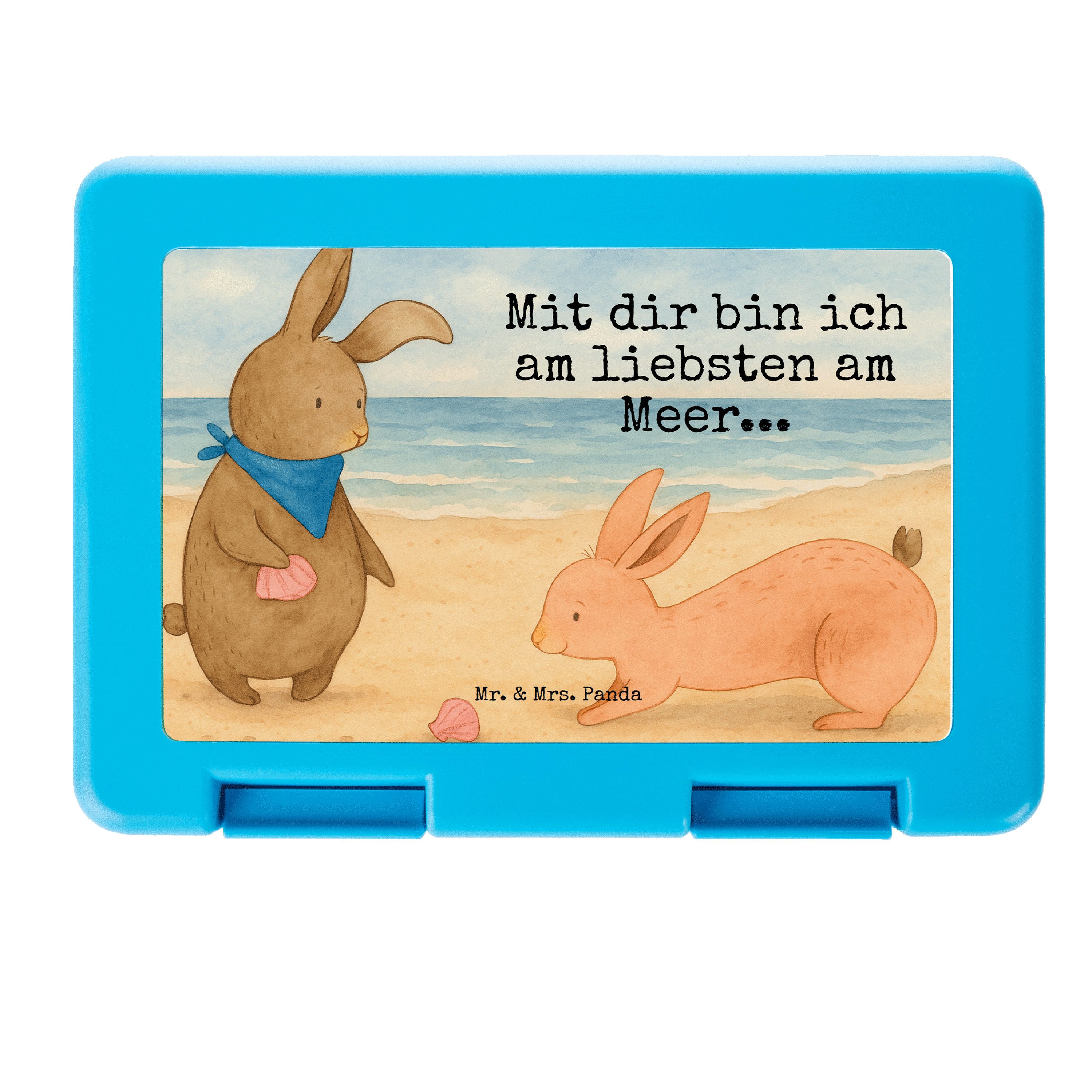 Mr. & Mrs. Panda Butterdose Hasen Muschel Design, Frischhaltedose, Weiß, Bento Box, Znünibox, Ben, Premium Kunststoff, (Packung), Vesperbüchse Lunchbehälter Schulbrotdose