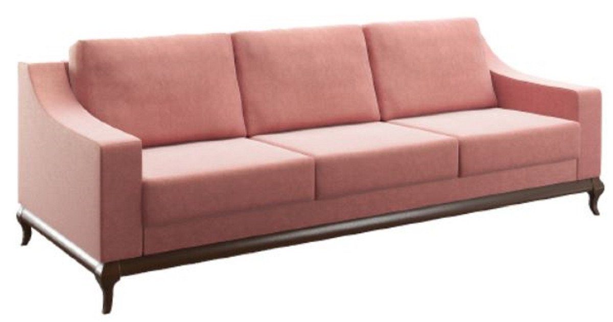 Casa Padrino Schlafsofa Casa cm - mit Wohnzimmer x - Rosa Luxus Luxus Möbel - 77 x Sofa Interior Padrino Möbel Schlaffunktion 100 H. Luxus - / Wohnzimmer 225 Sofa Dunkelbraun