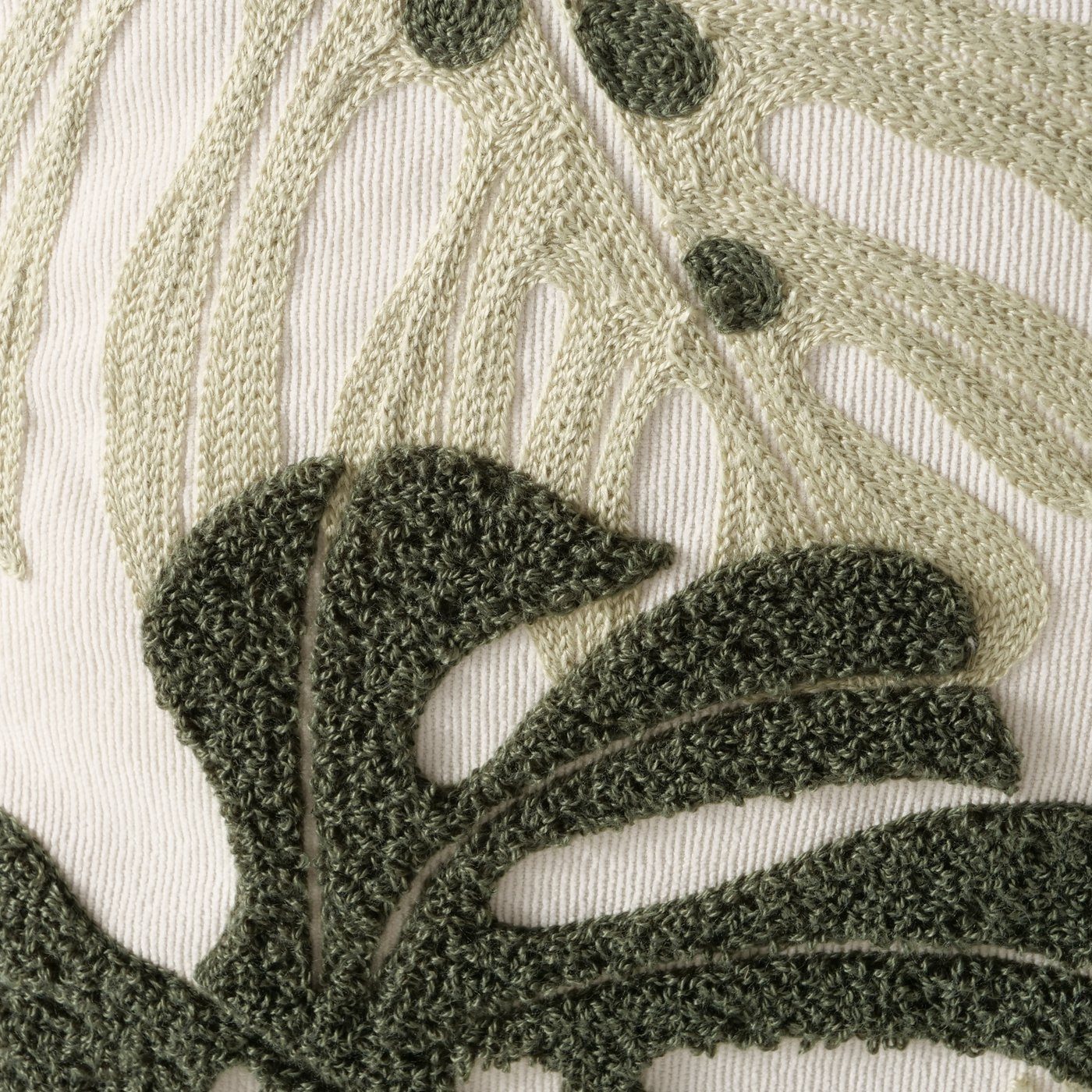MF Dekokissen Dekokissen Monstera Verde 45x45 cm Grün Weiß Tropisches Blattdesign