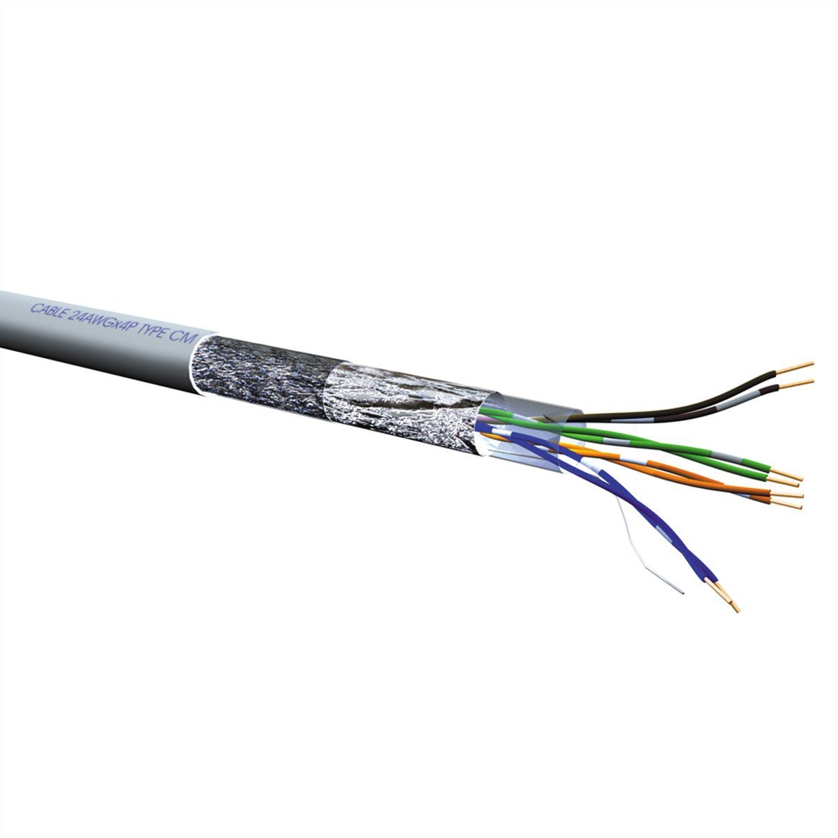 ROLINE S/FTP Kabel Cat.5e (Class D), Litze LAN-Kabel, (10000.0 cm), 100m