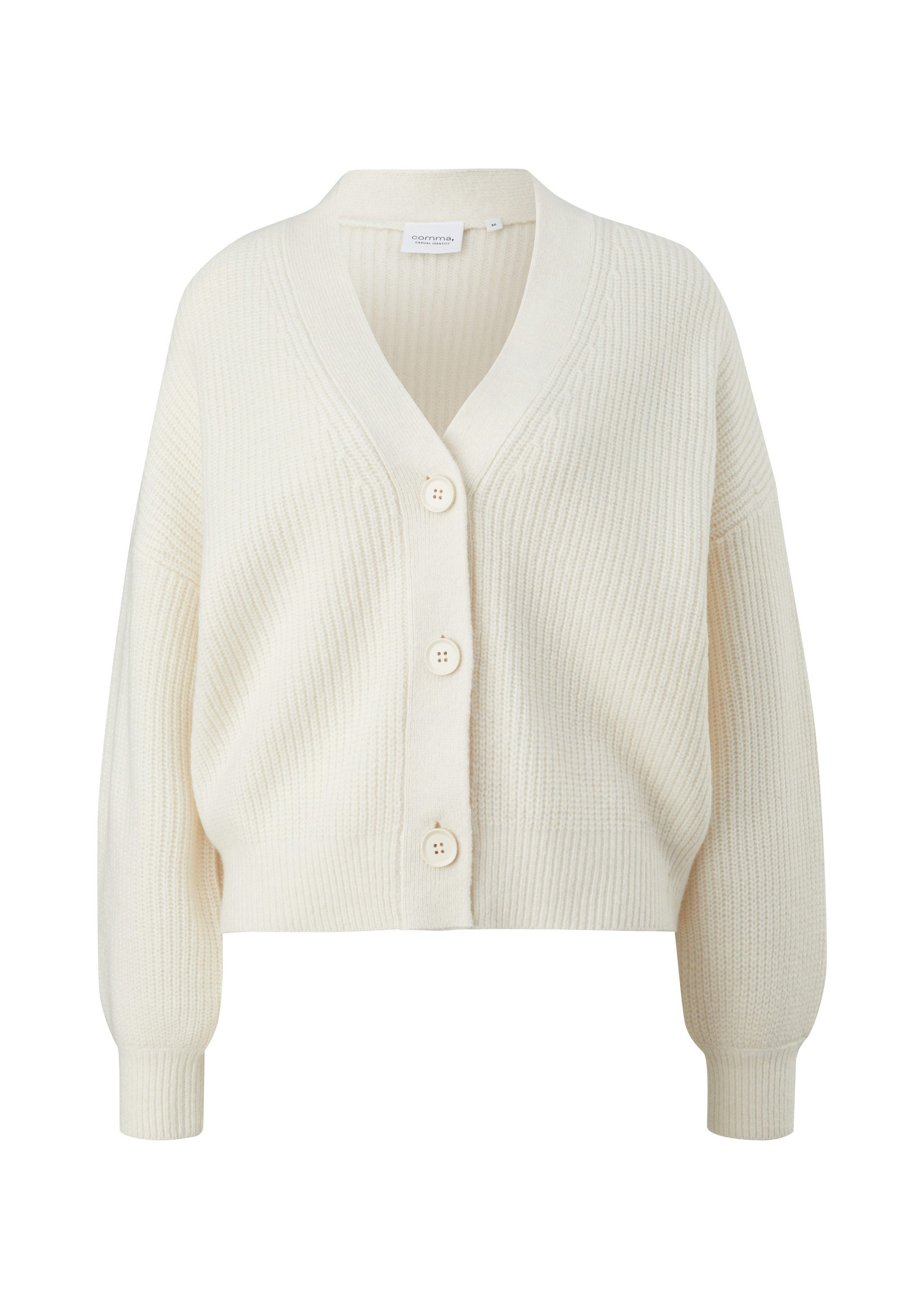 comma Cardigan Strickjacke Strickjacke aus Wollmix günstig online kaufen