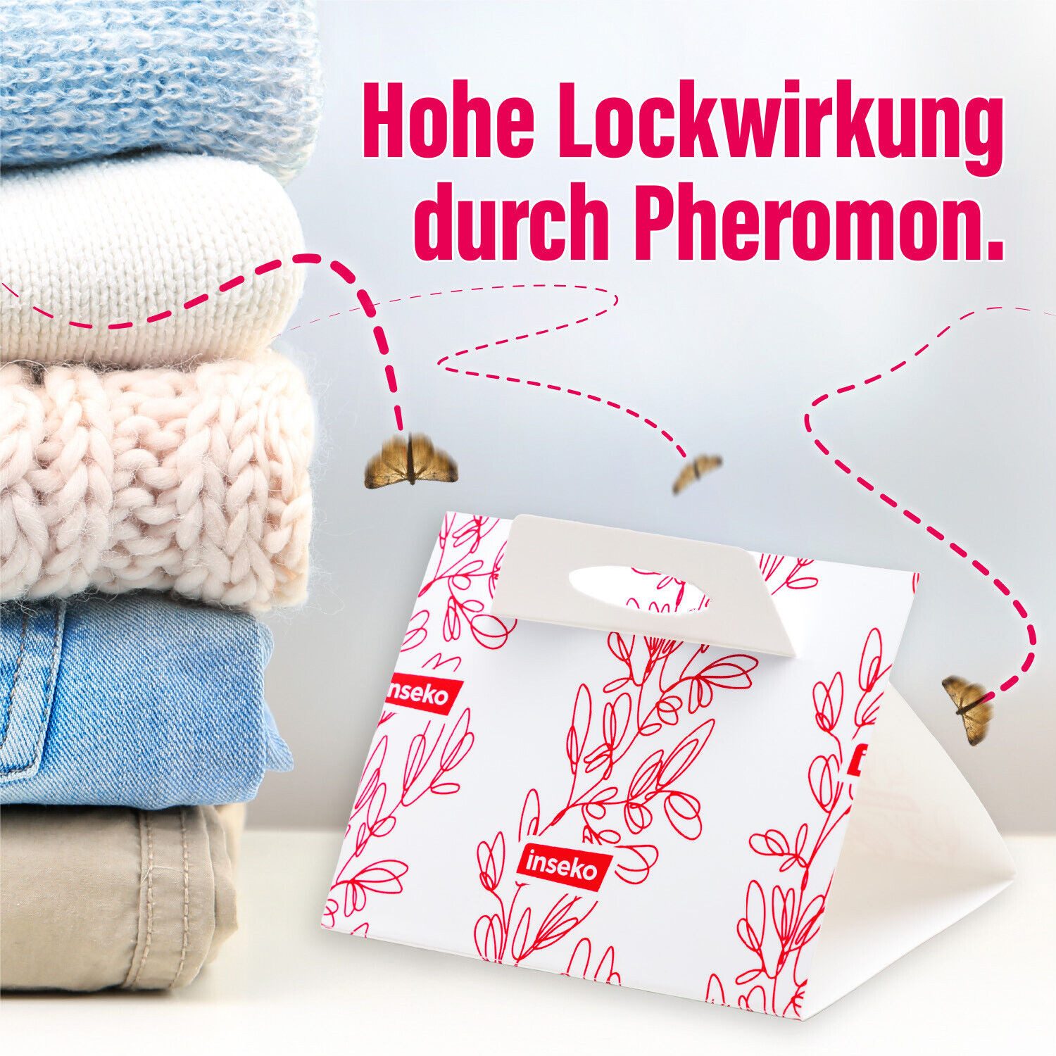 Inseko Insektenfalle 16x inseko Kleidermottenfallen I insektizidfrei und geruchlos, Pheromonfalle gegen Kleidermotten & zur Befallsermittlung – Bild 4 von 5
