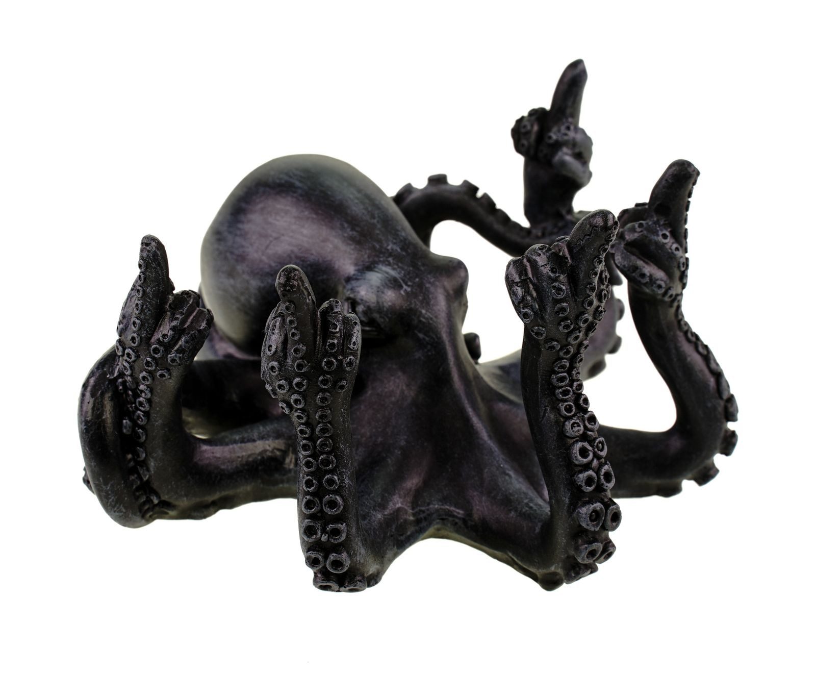 Kremers Schatzkiste Dekofigur Oktopus Figur Mittelfinger Dunkelgrau 15cm Kr günstig online kaufen