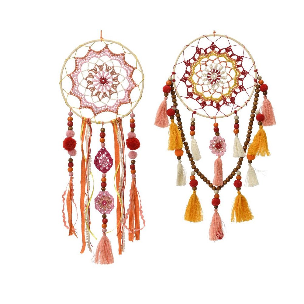 Decoris season decorations Dekohänger Dekohänger - Traumfänger - aus Textil und Holz - ca. 18 x 50 cm - bunt
