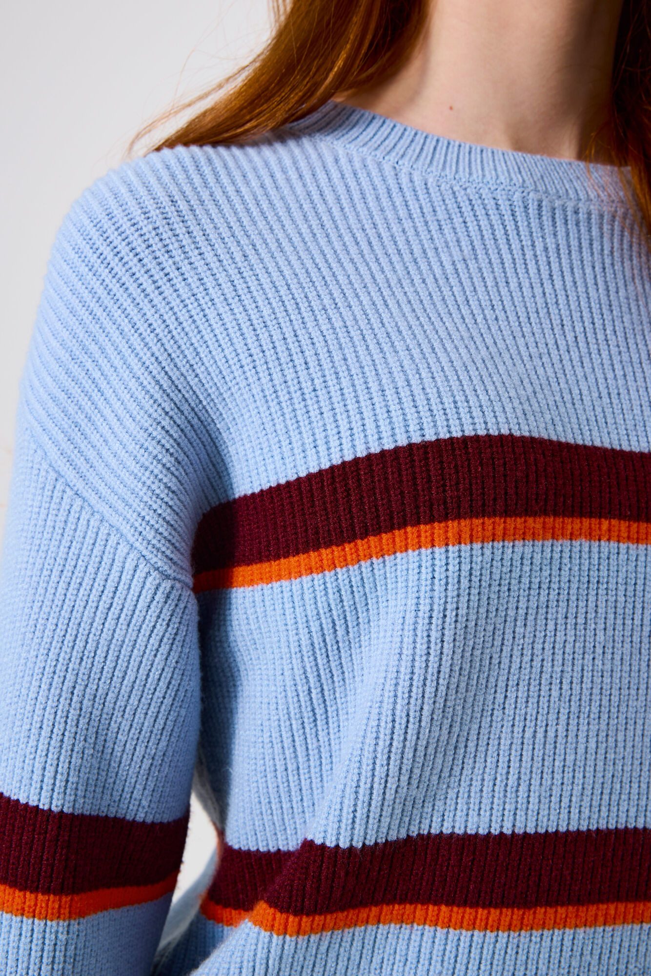 Garcia Rundhalspullover mit Streifen Muster for günstig online kaufen