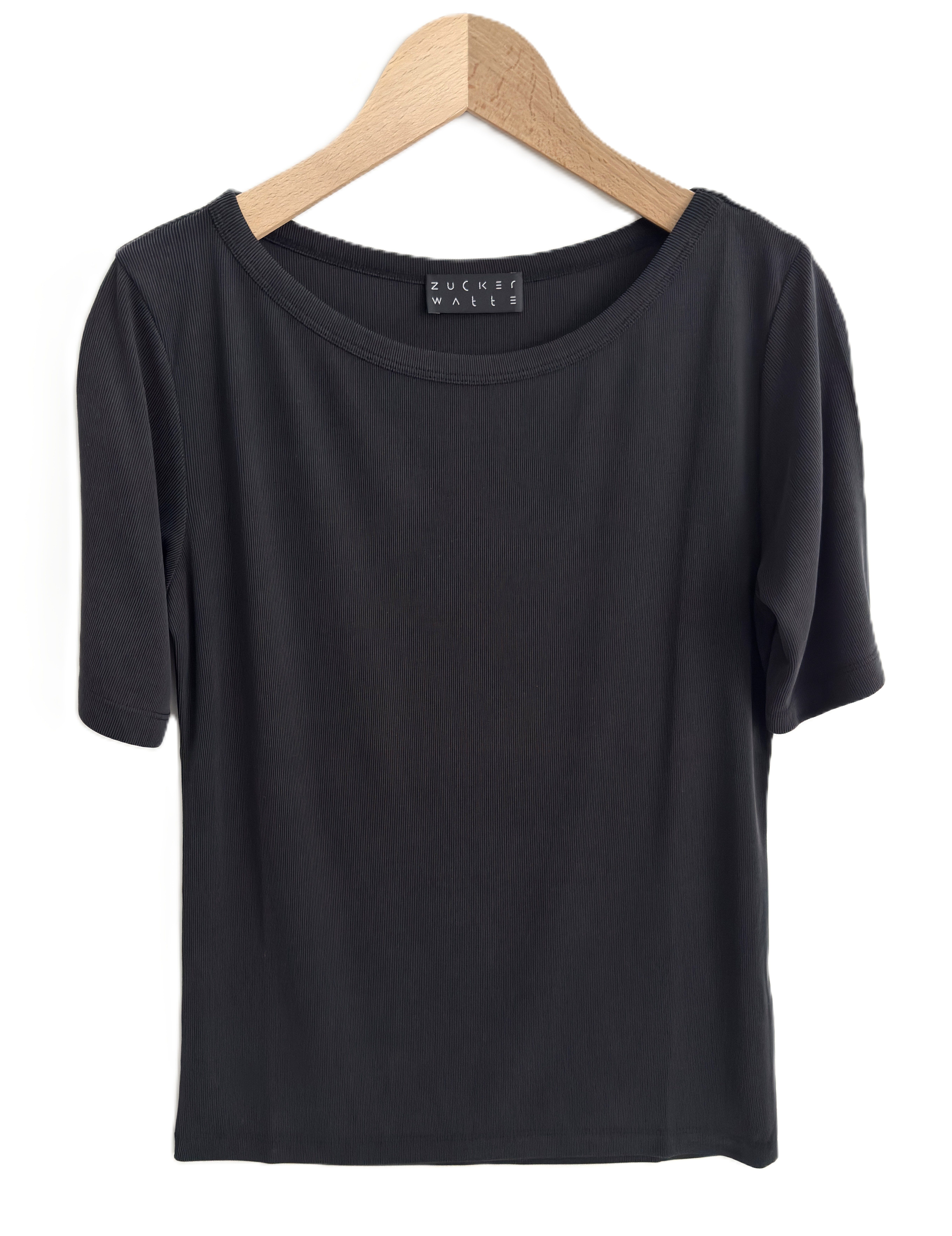 Zuckerwatte T-Shirt modisches Rundhalsshirt, Rippoptik, weiche günstig online kaufen
