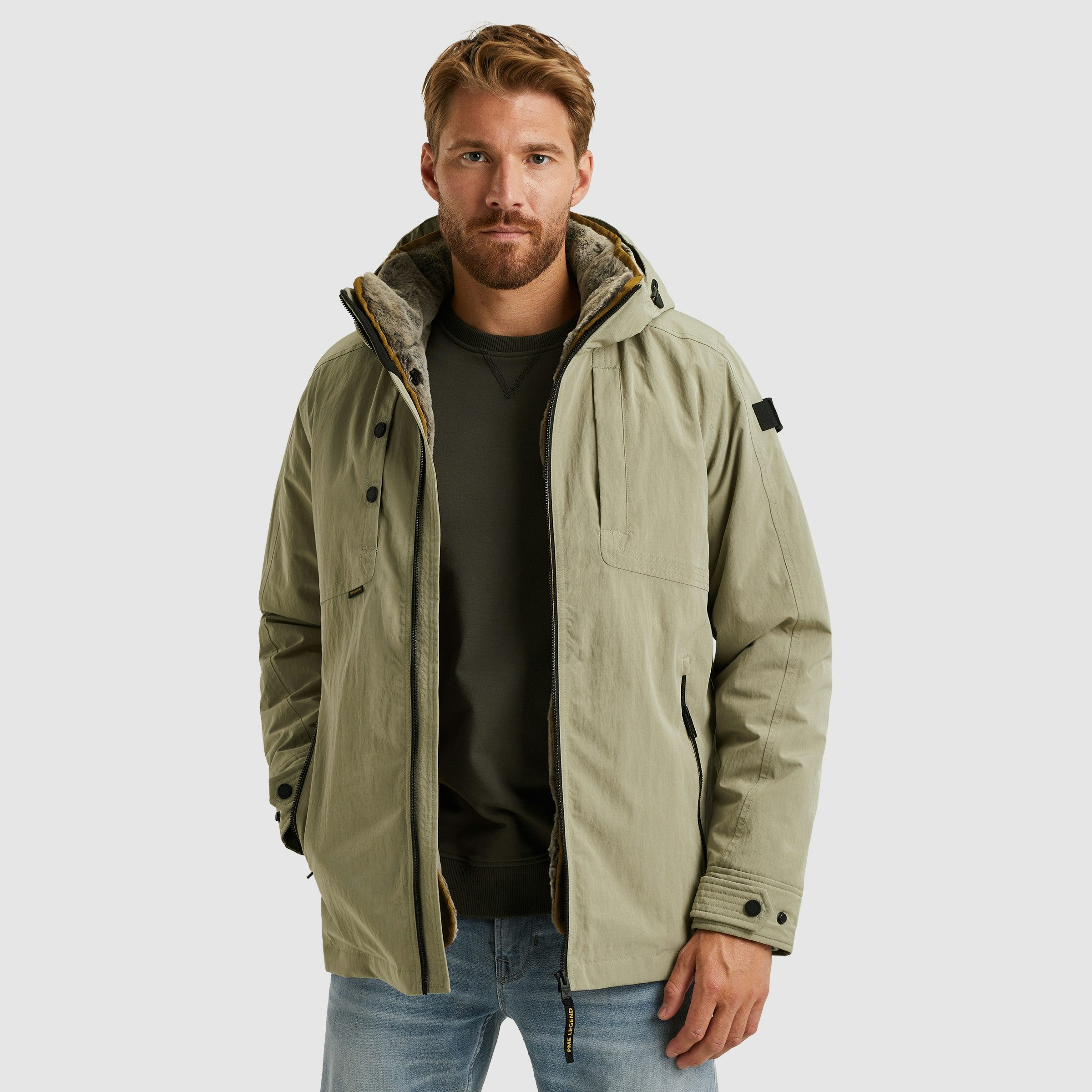 PME LEGEND Winterjacke Herausnehmbares Fellimitat günstig online kaufen