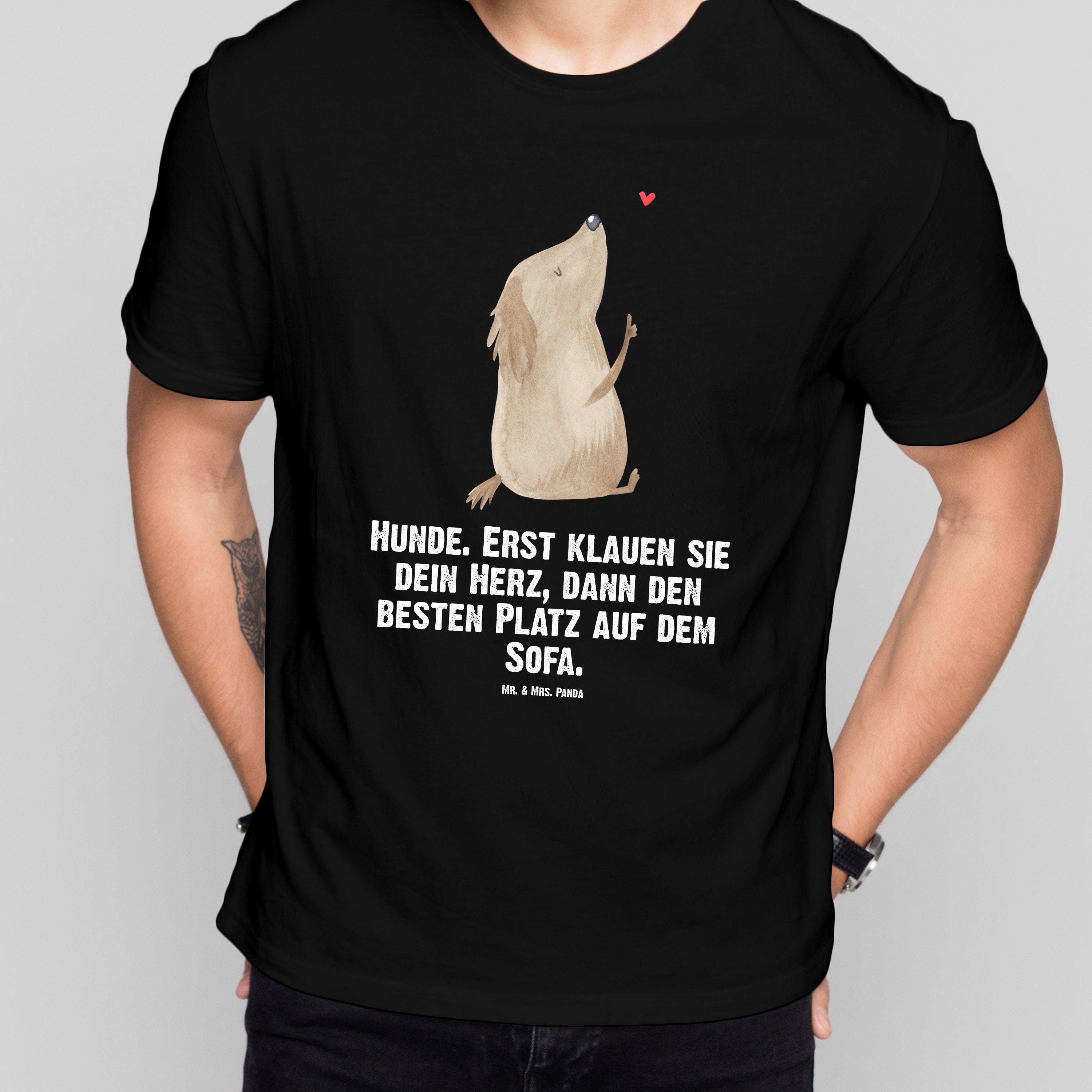 Mr. & Mrs. Panda T-Shirt Hund Liebe, Größe L T-Shirt, Schwarz, Liebe, Sprüche, Hunde, Herz, Ts (Packung) Hund Niedlich Liebe