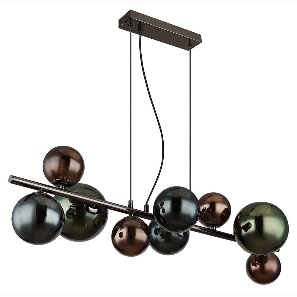 GLOBO LIGHTING LED-Hängeleuchte, Leuchtmittel inklusive, Warmweiß, LED Pendelleuchte Wohnzimmerlampe Glaskugeln 9 Flammig grau H 120 cm