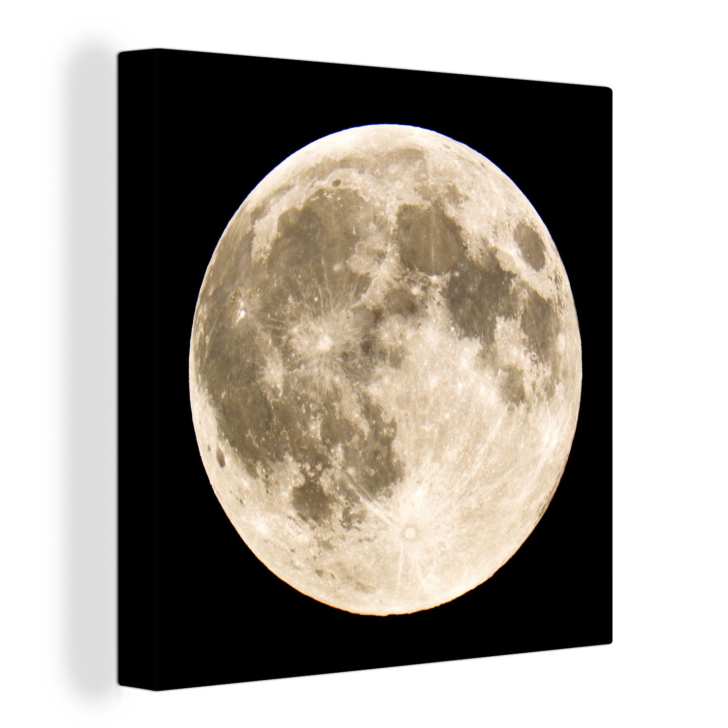 OneMillionCanvasses® Leinwandbild Mond - Weltraum - Schwarz, (1 St), Leinwand Bilder für Wohnzimmer Schlafzimmer