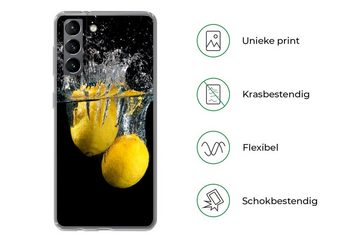 MuchoWow Handyhülle Zitrone - Frucht - Stilleben - Wasser - Gelb, Phone Case, Handyhülle Samsung Galaxy S21, Silikon, Schutzhülle