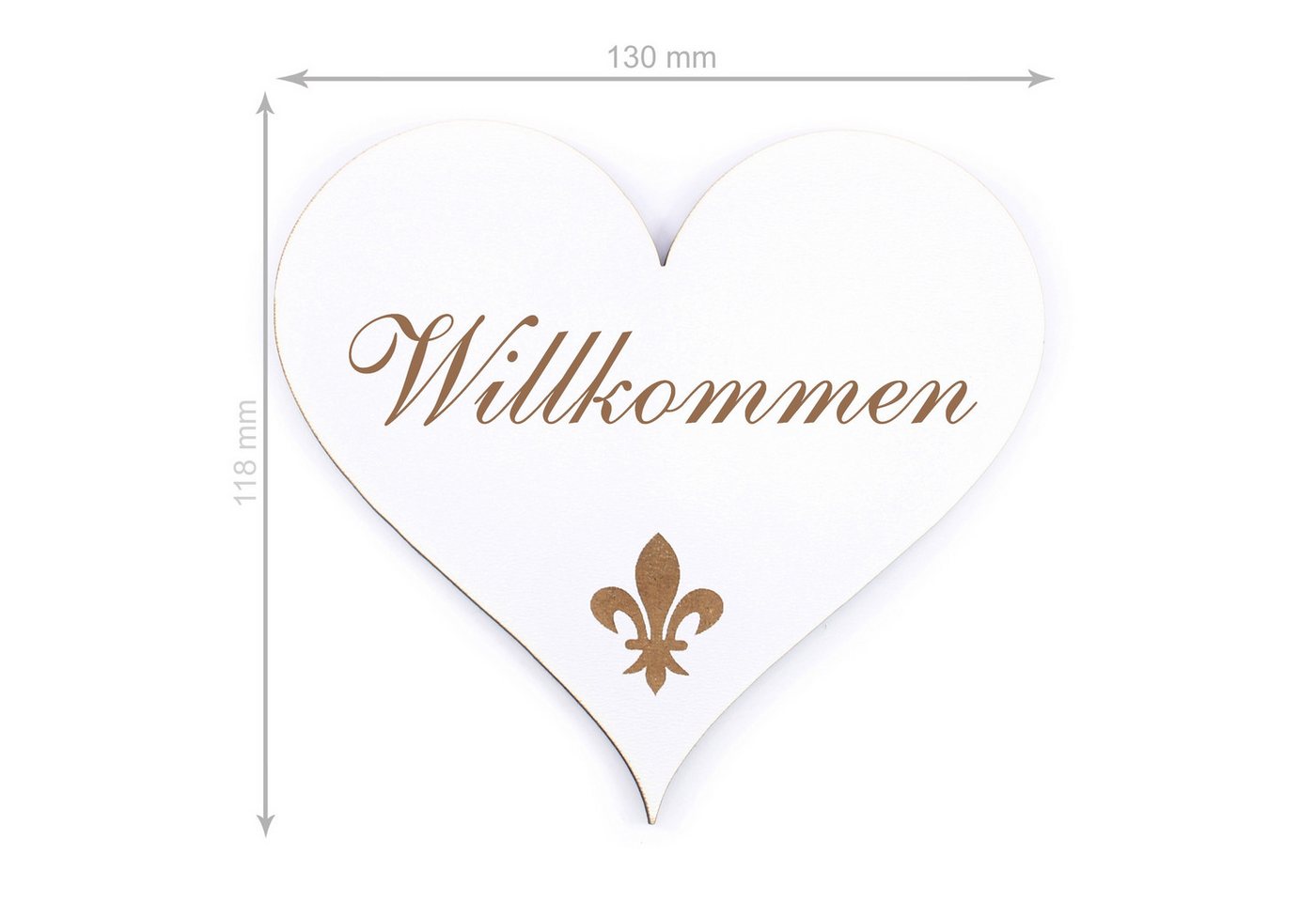 Thumbnail - Dekolando Hinweisschild Türschild Herz - Willkommen - Schild 13 x 12 cm - Schilder Türschilder